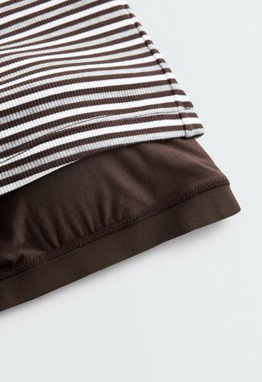 Modal blend rib striped tank top — BROWN 6