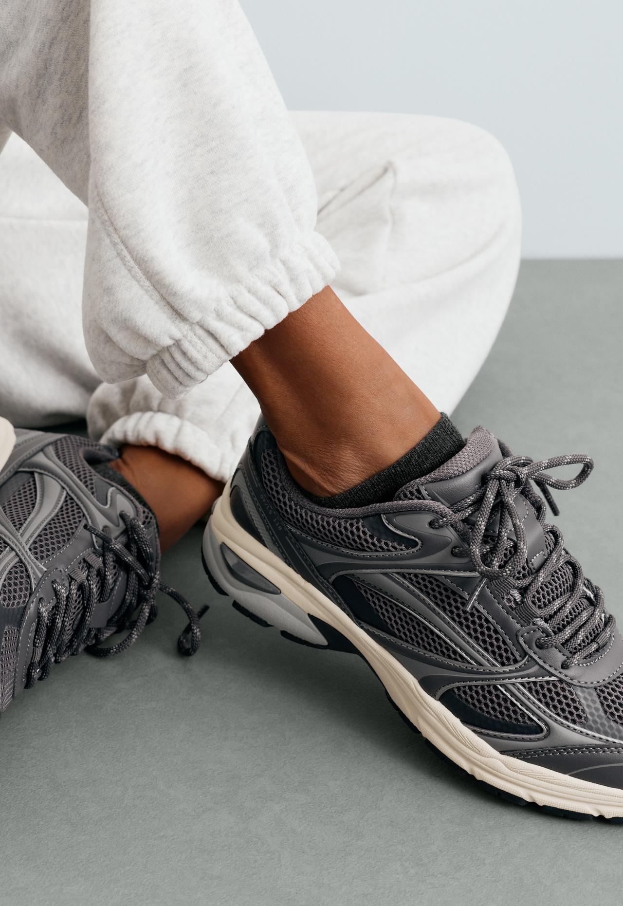 5 pairs of cotton blend sneaker socks — DARK GREY