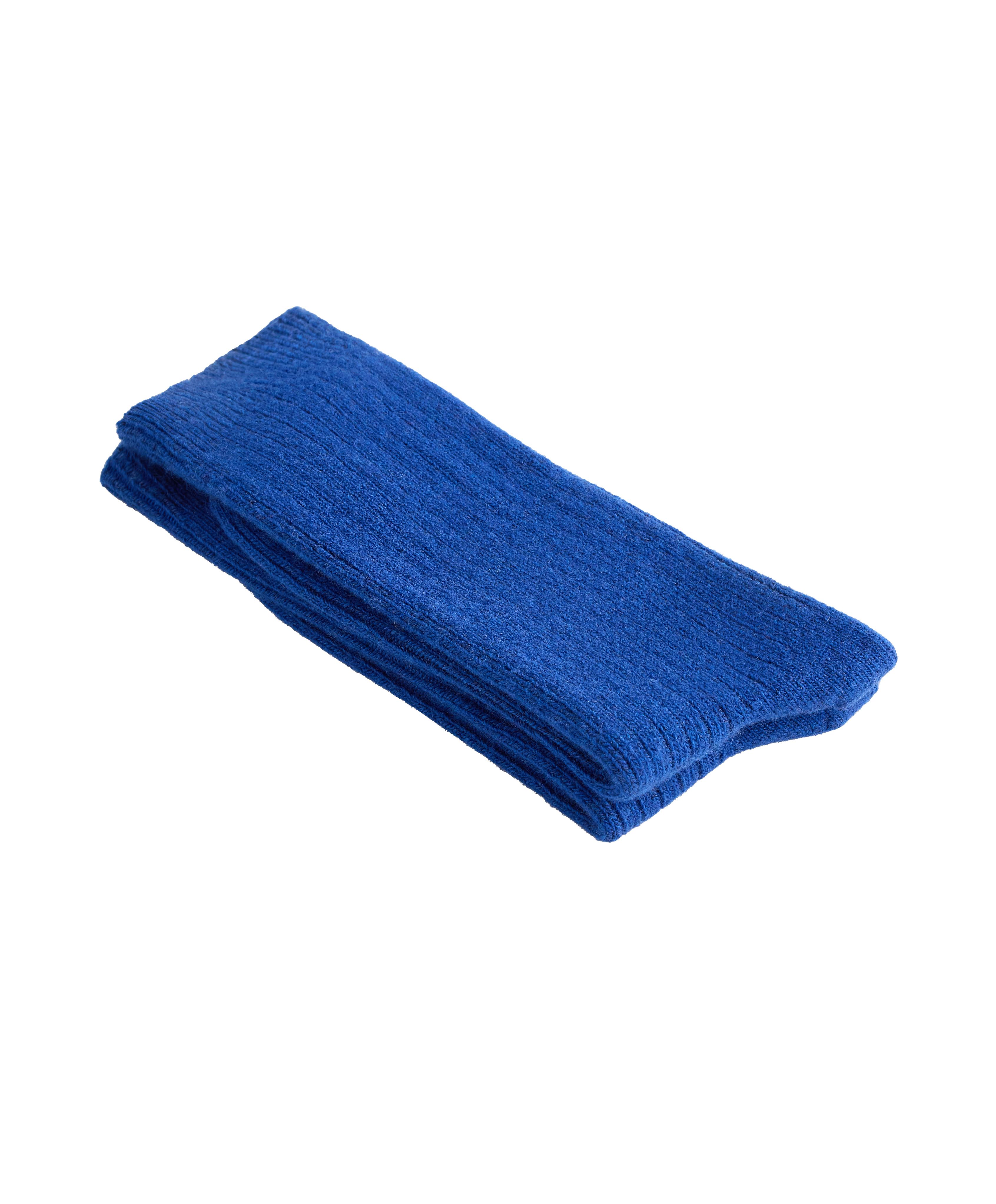 Classic socks 15% cashmere 10% wool — MID-BLUE