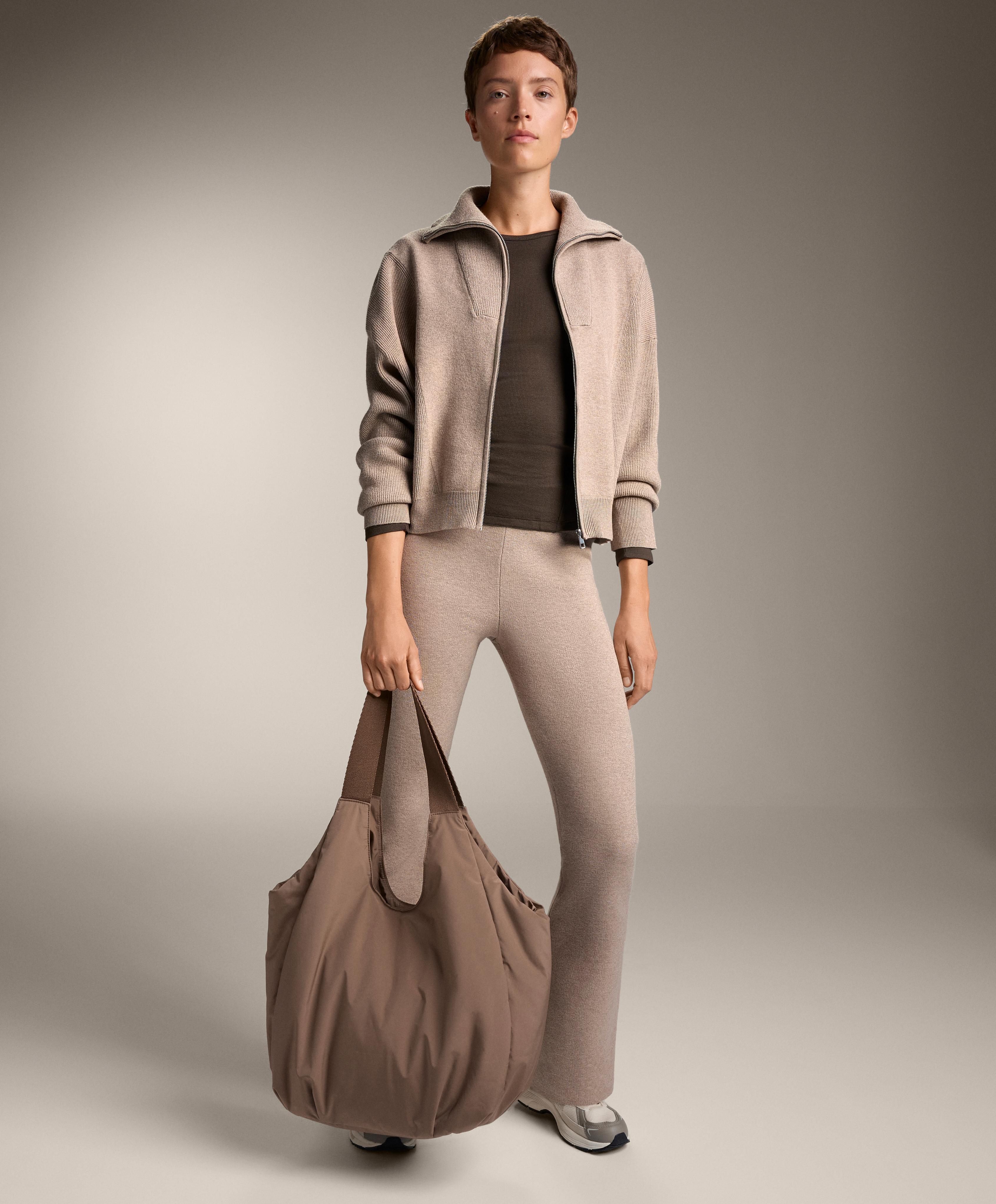 Flare knit trousers — SOFT MINK