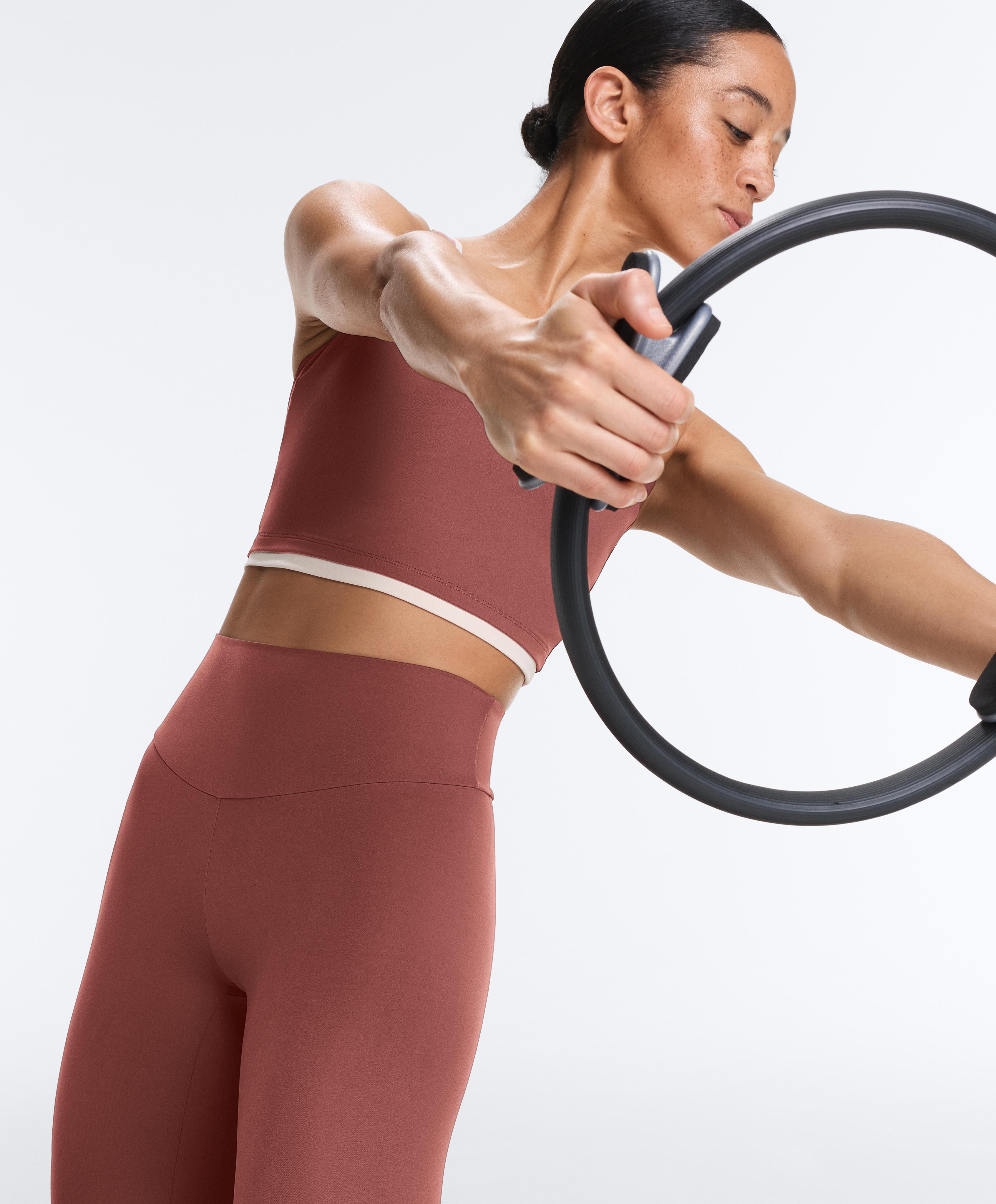 Comfortlux high-waisted ankle-length leggings — MAHOGANY