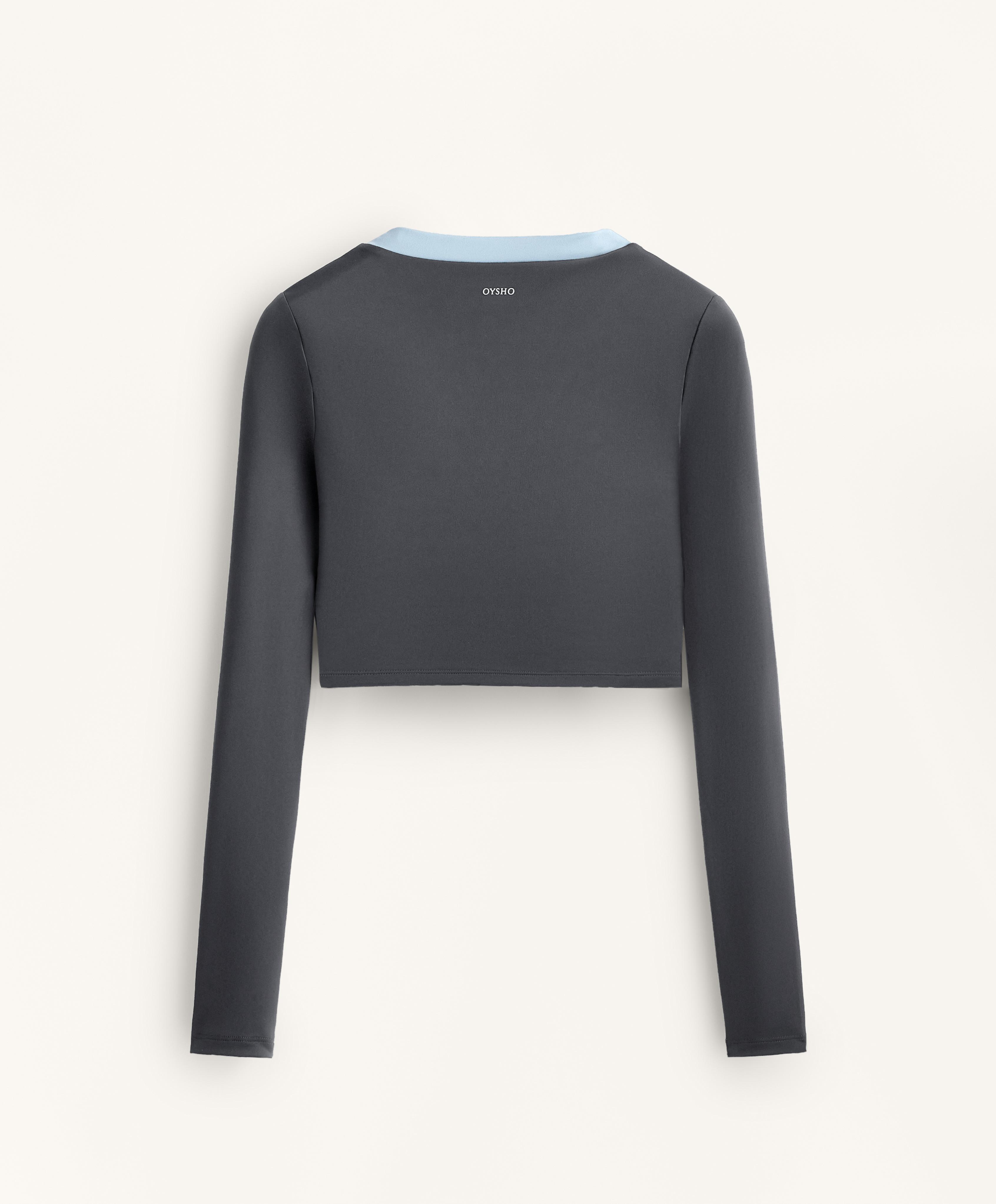 Long-sleeved Comfortlux contrast tank top — ASPHALT