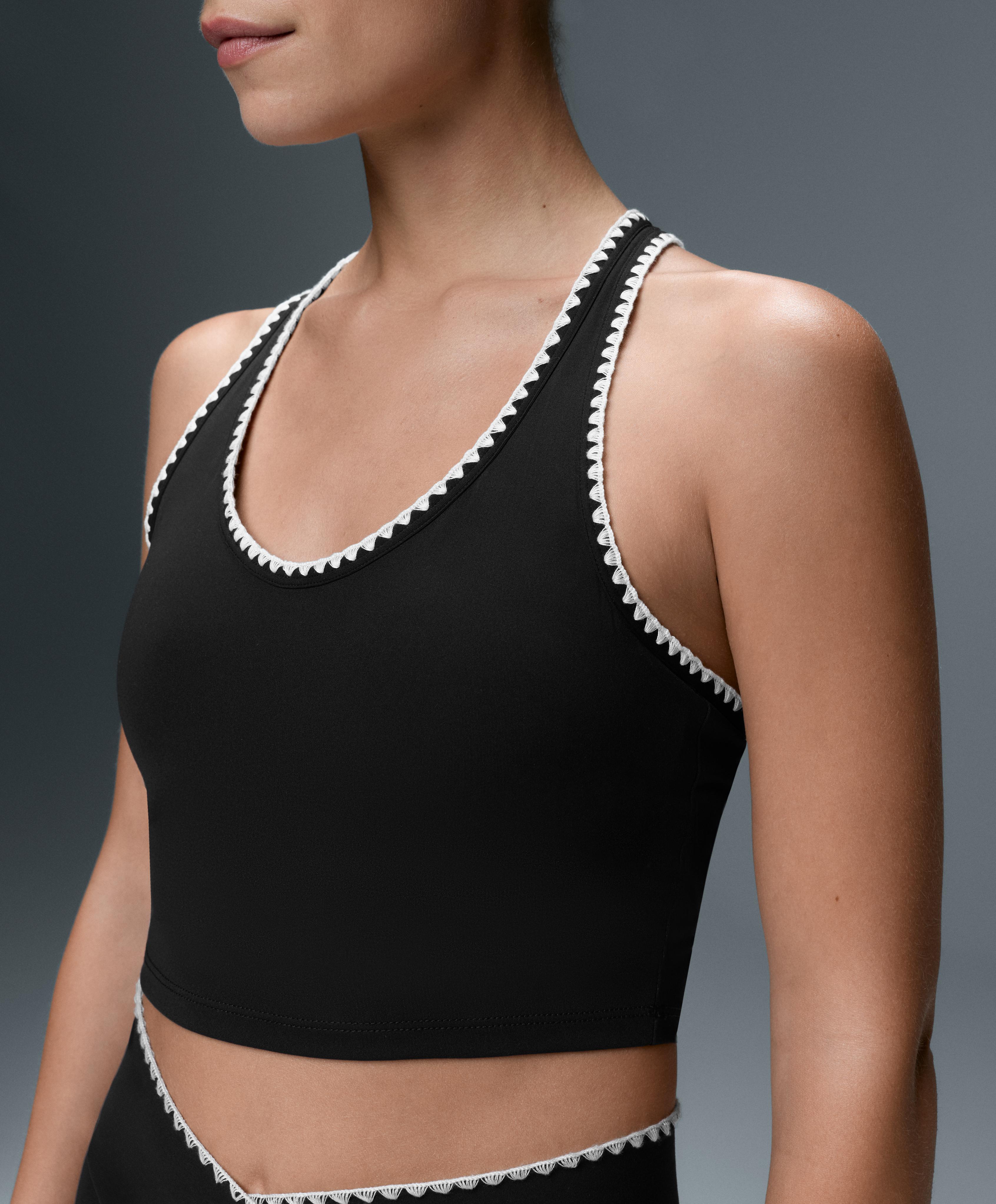 Comfortlux contrast stitch tank top — BLACK