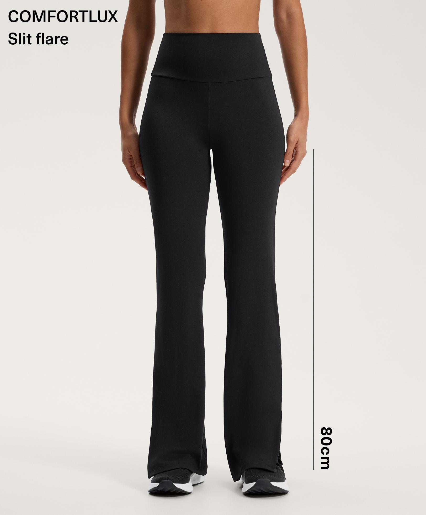 Comfortlux high-waisted flared trousers with split hem Comfortlux high-waisted flared trousers with split hem