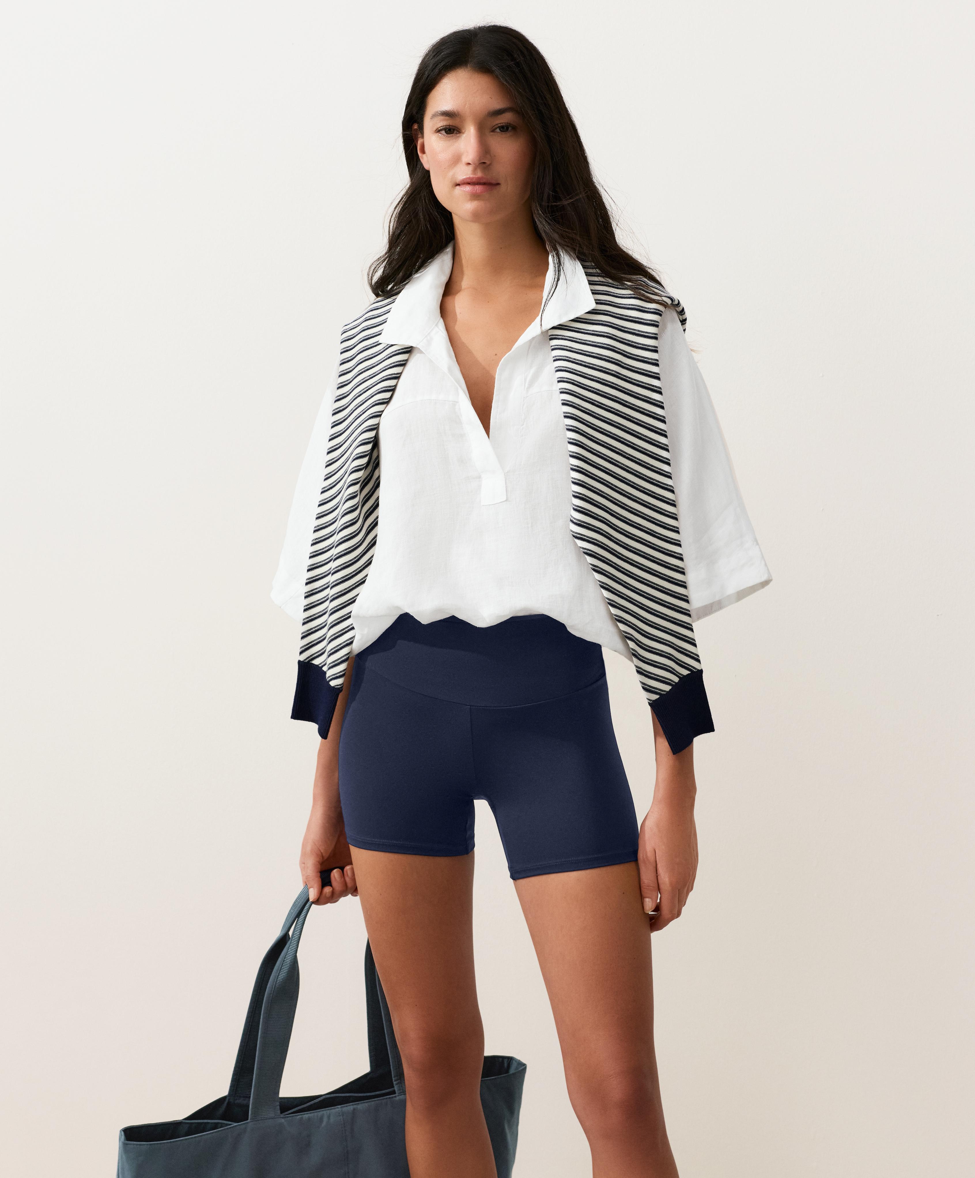 Oversized short sleeve 100% linen shirt — WHITE