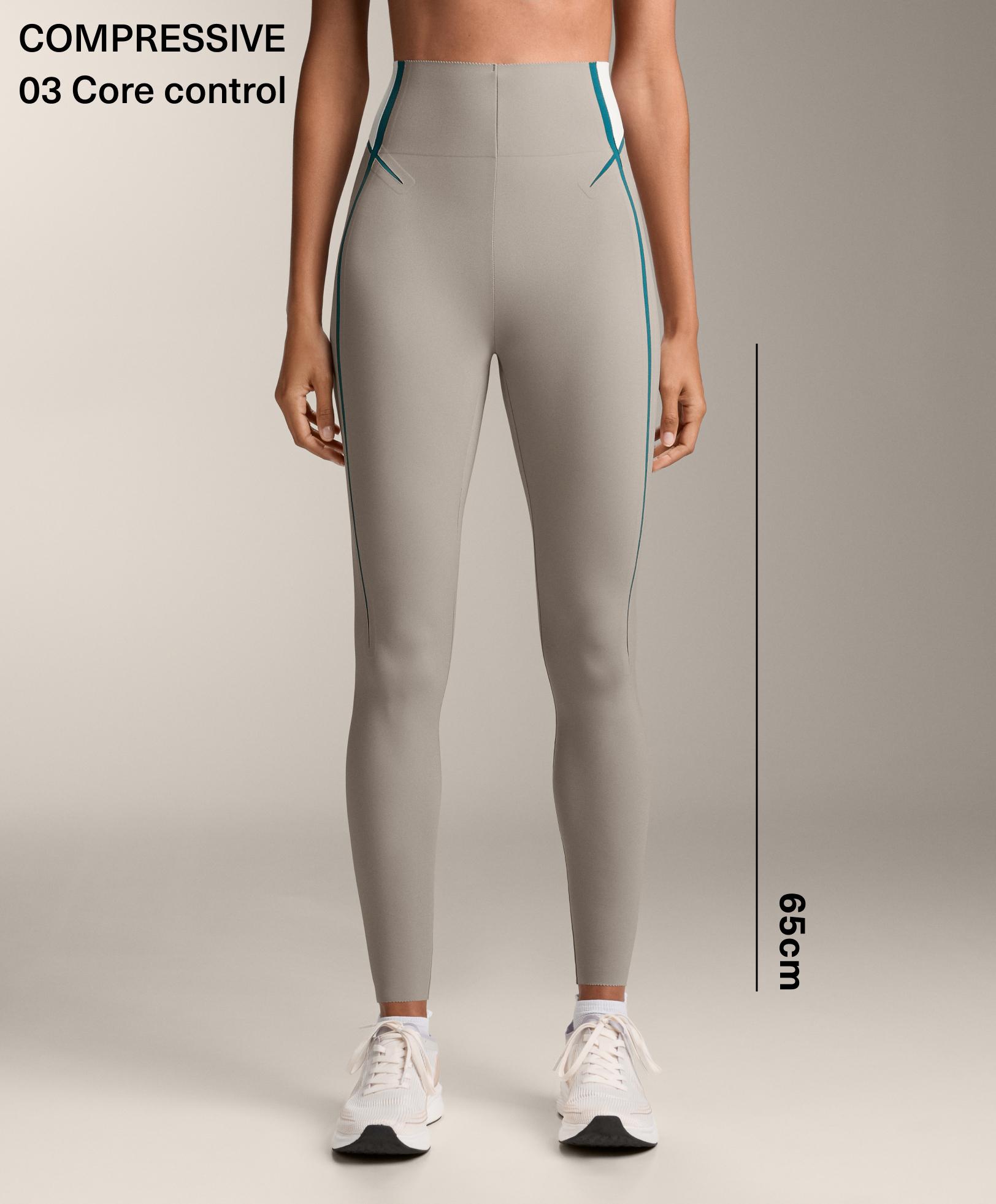 Compressive legingi līdz potītēm ar augstu jostasvietu, core control līnijām, 65 cm Compressive legingi līdz potītēm ar augstu jostasvietu, core control līnijām, 65 cm