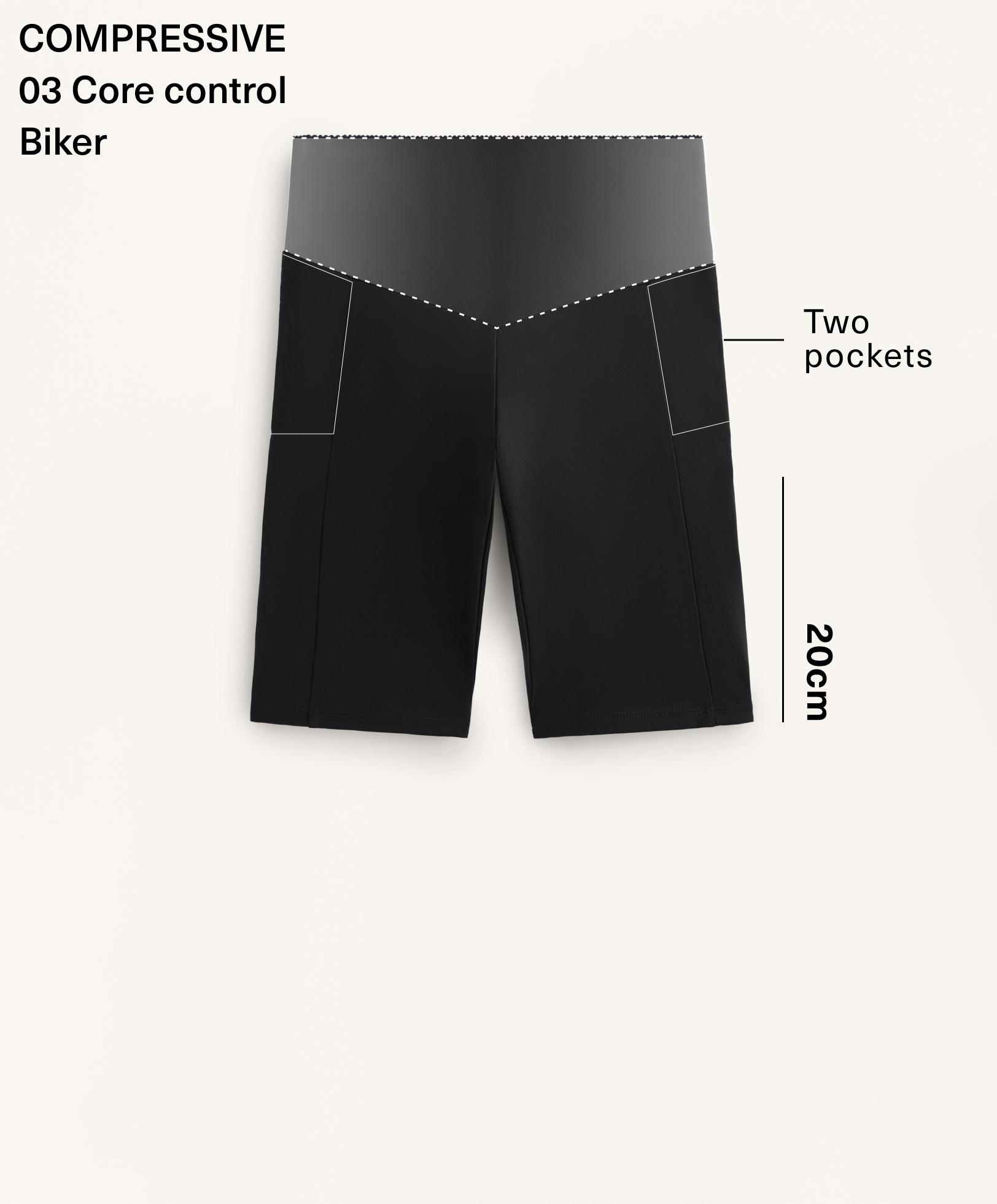 Leggings ciclista high rise Compressive pocket 20 cm