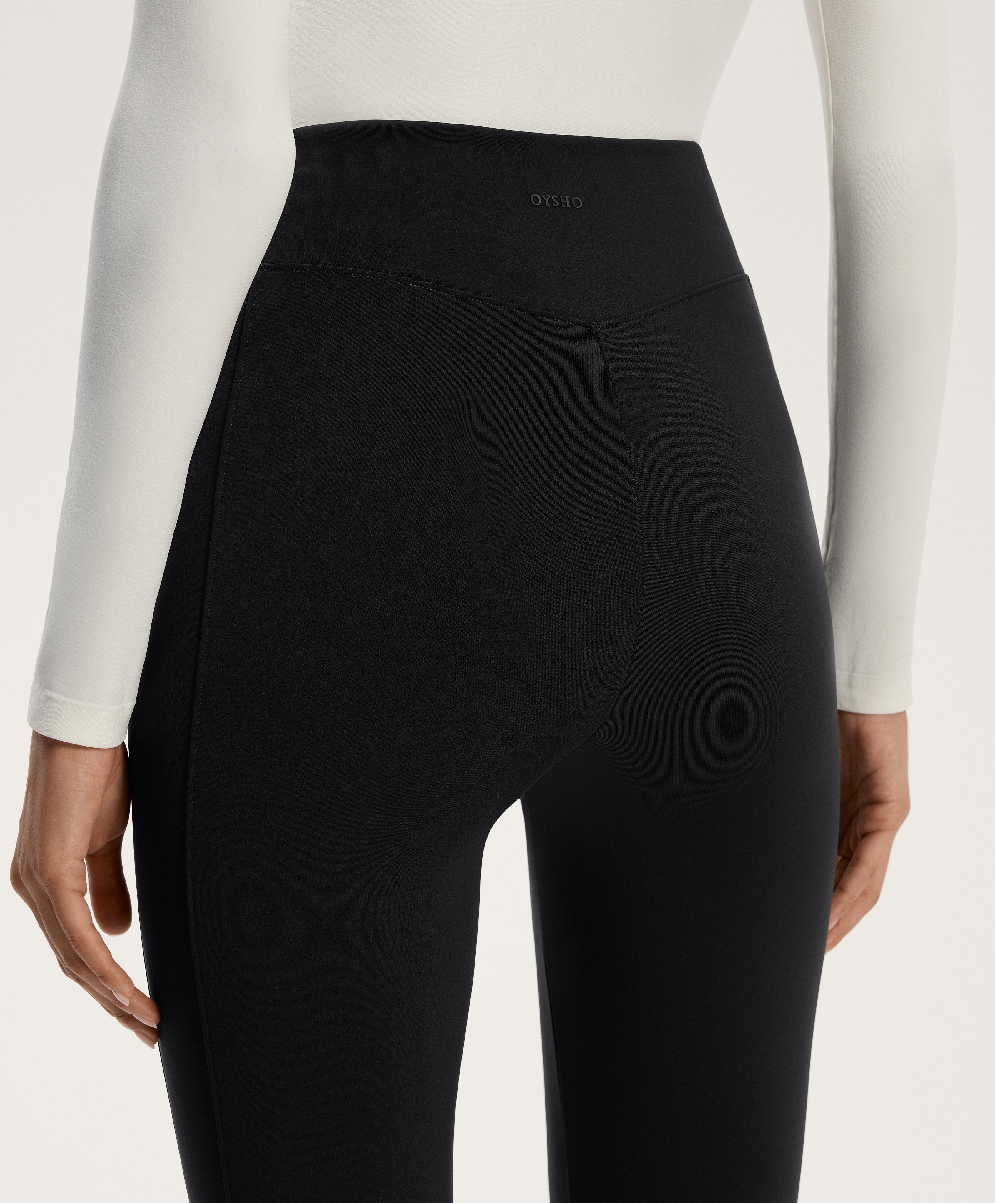 Warm high-rise ankle-length leggings with pockets 70 cm — BLACK
