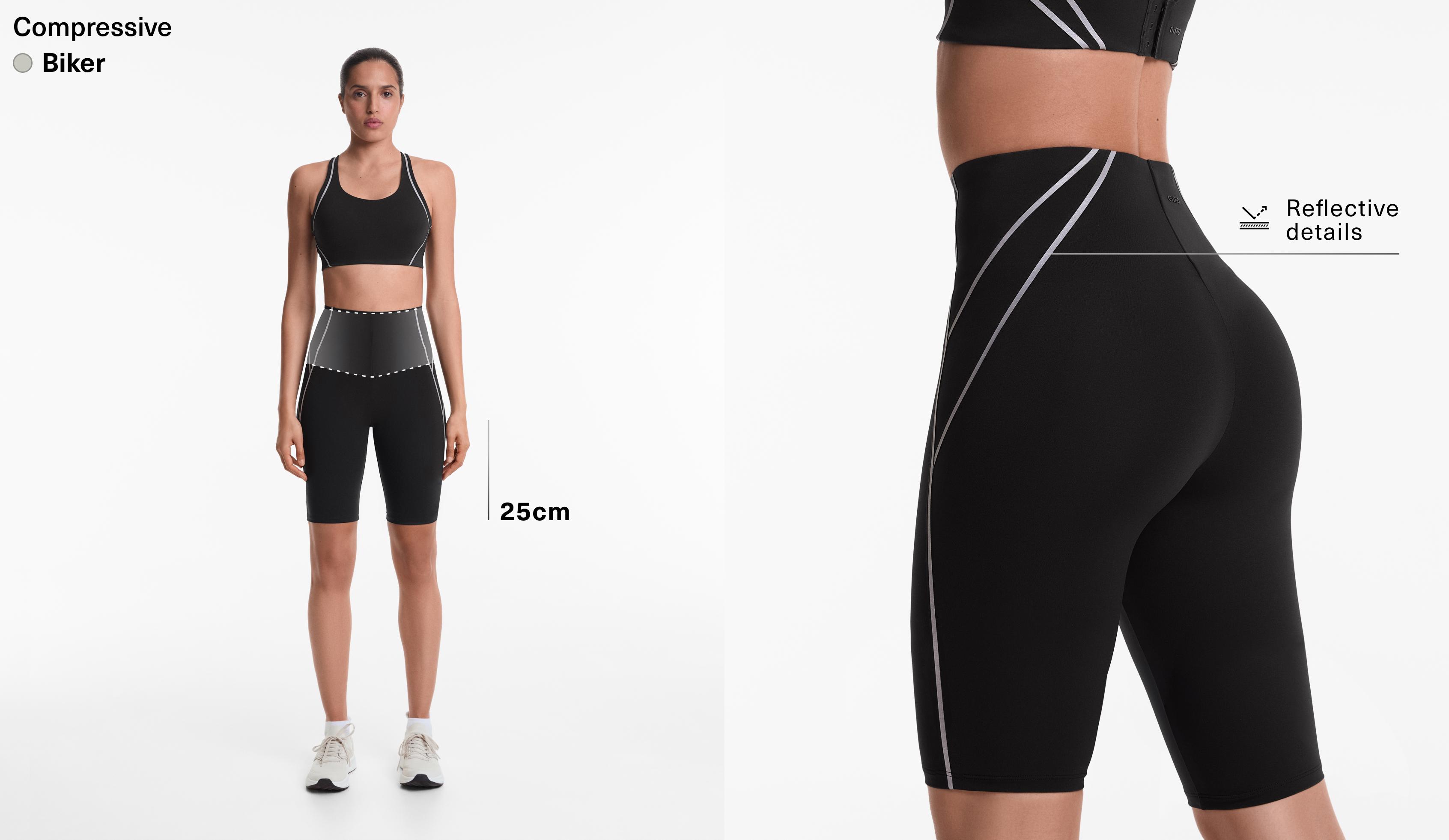 Reflective Compressive 25 cm cycling leggings - Sale
