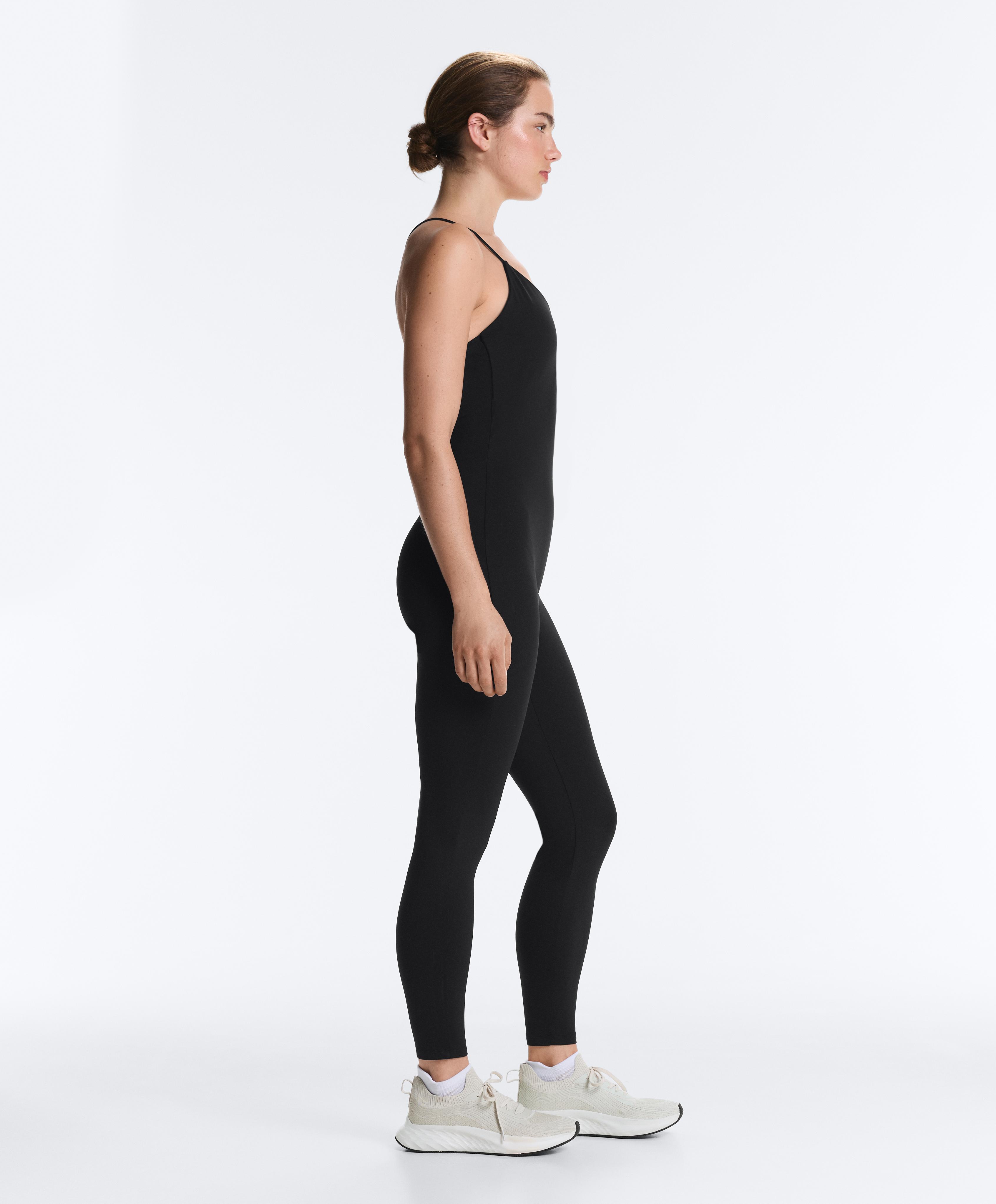 Comfortlux long jumpsuit with knots — BLACK