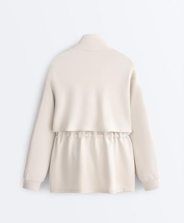 Long soft-touch jacket with modal and pockets — PALE MINK 8
