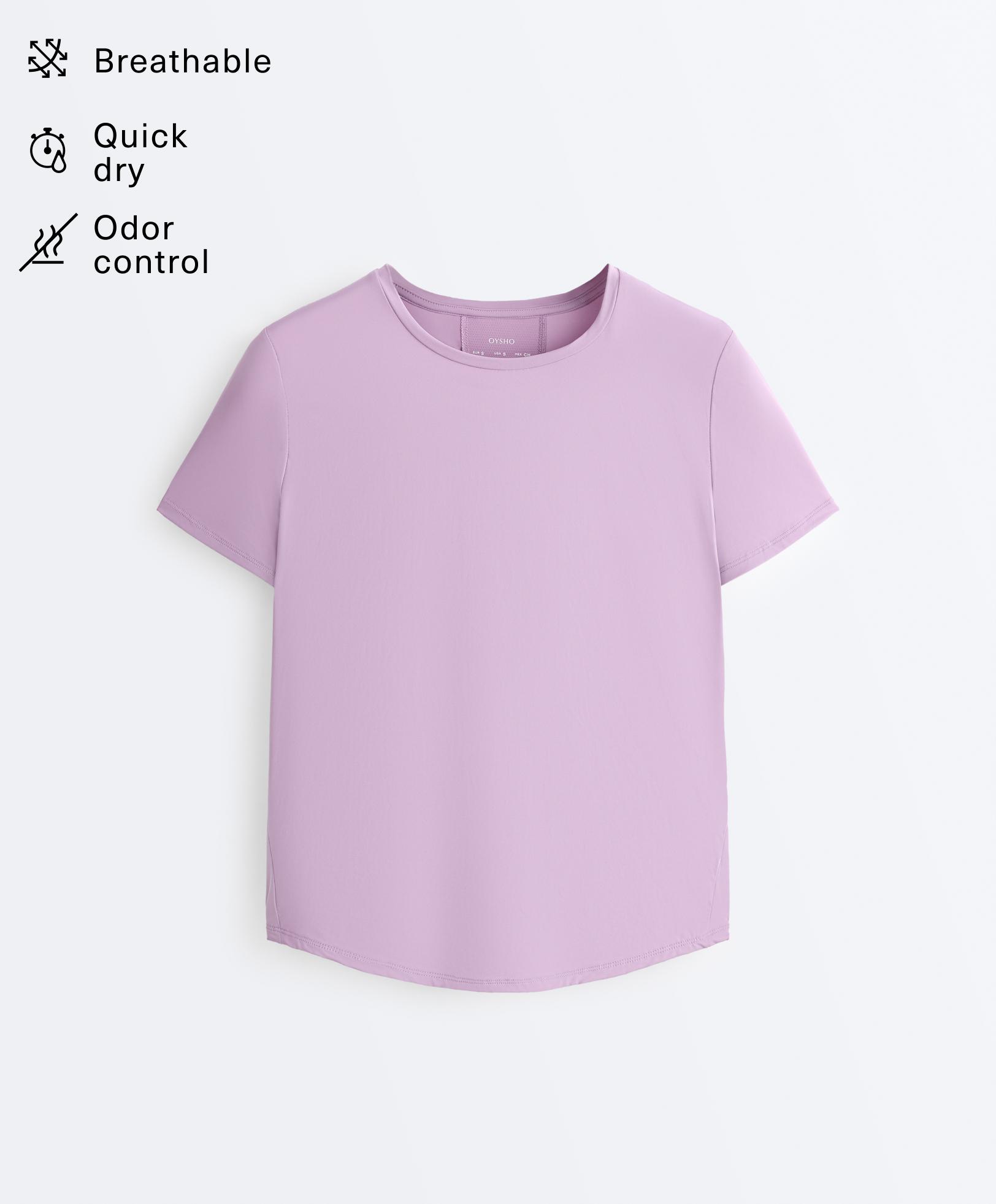 Short-sleeved technical T-shirt — DUSTY VIOLET