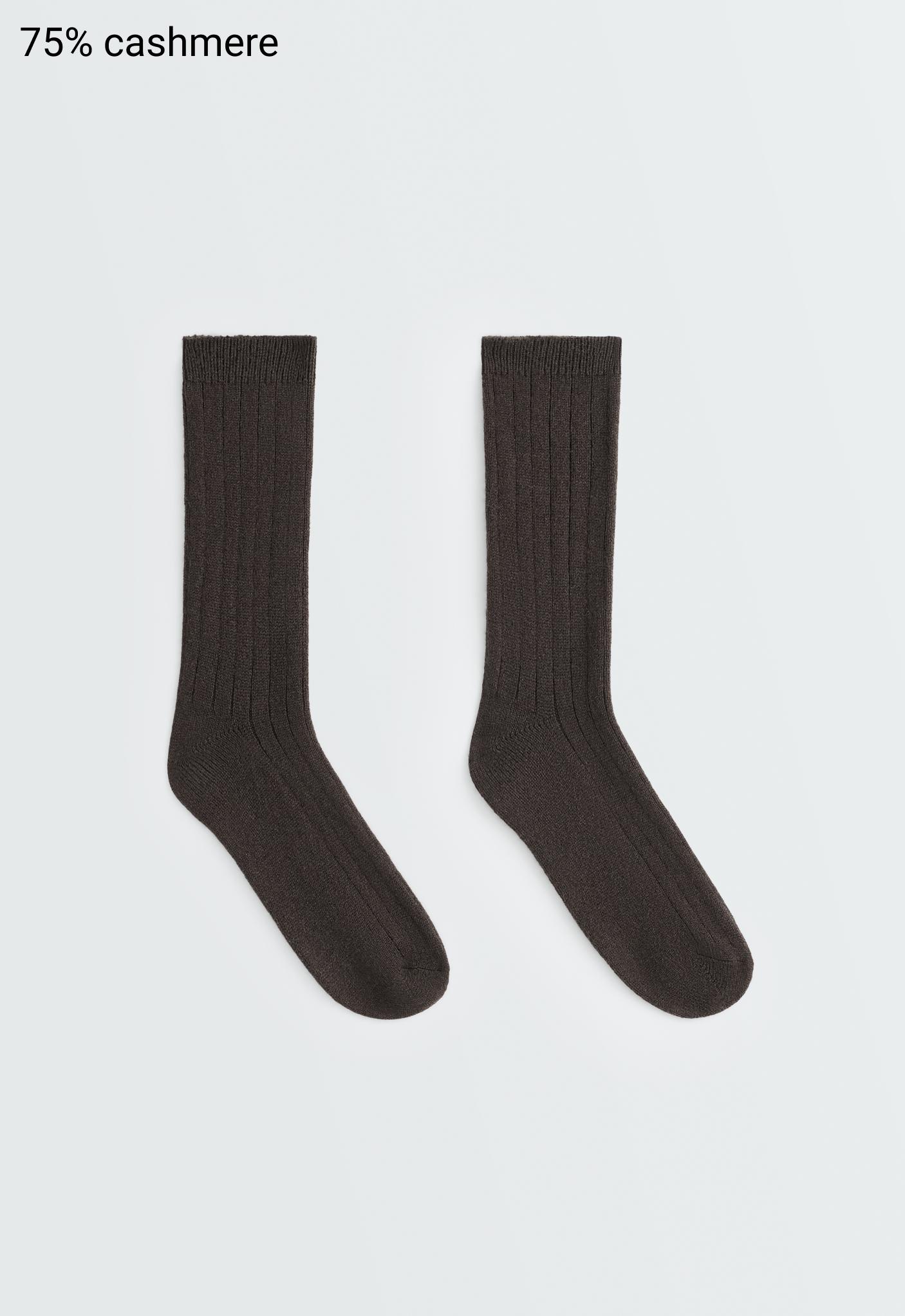 75% cashmere socks — DARK BROWN