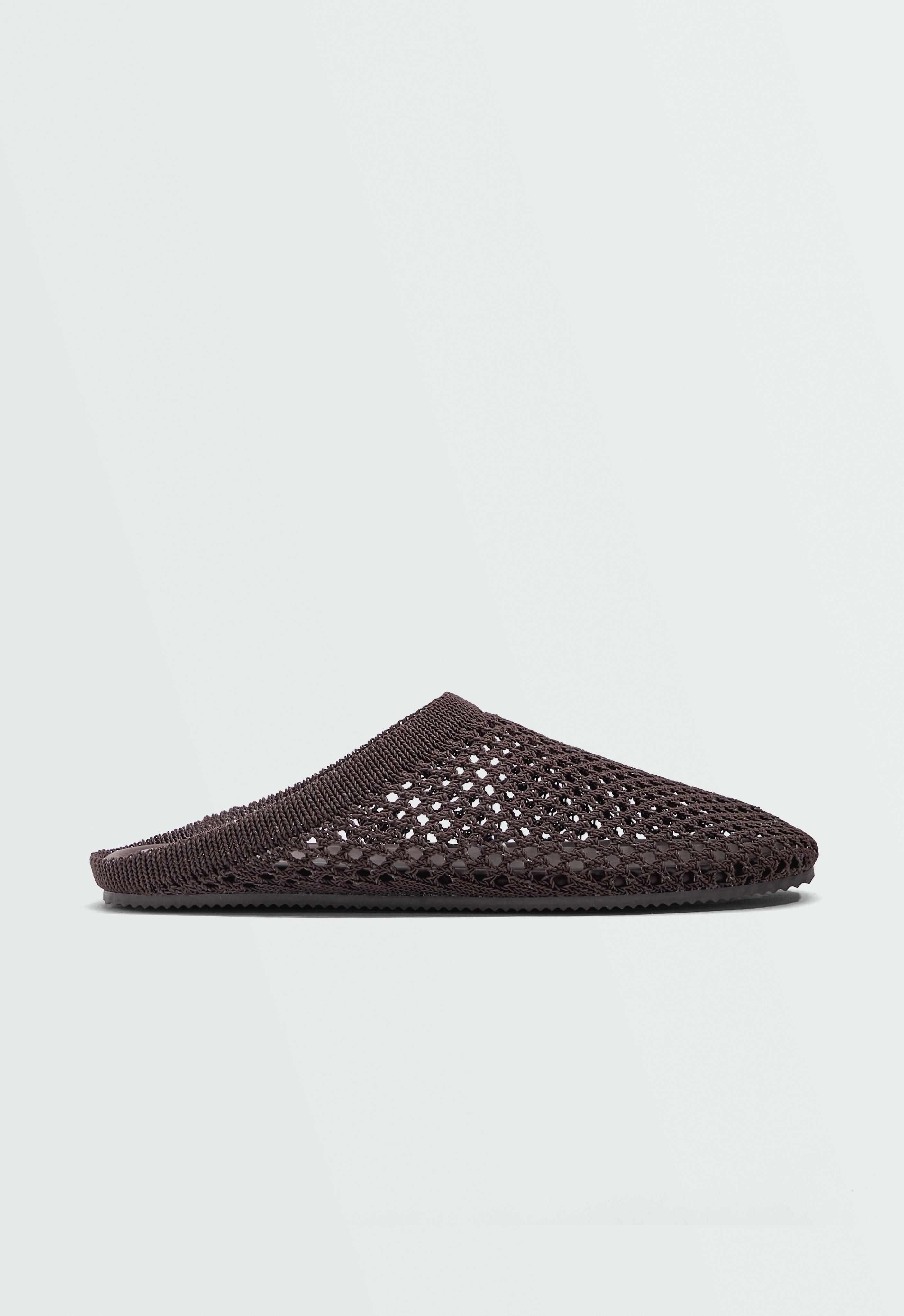 Crochet open-back clogs — BROWN