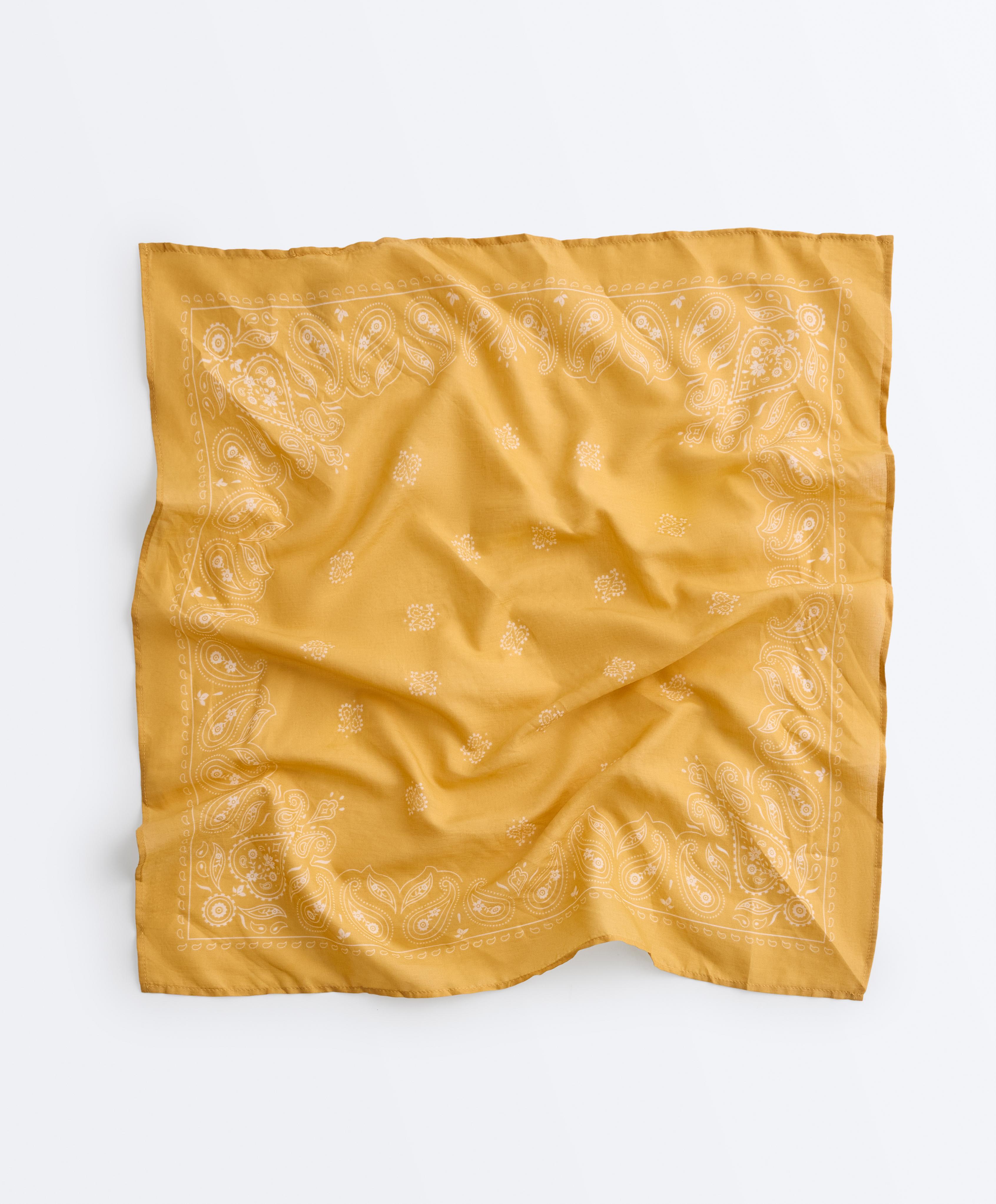 100% cotton print bandana — WASHED YELLOW