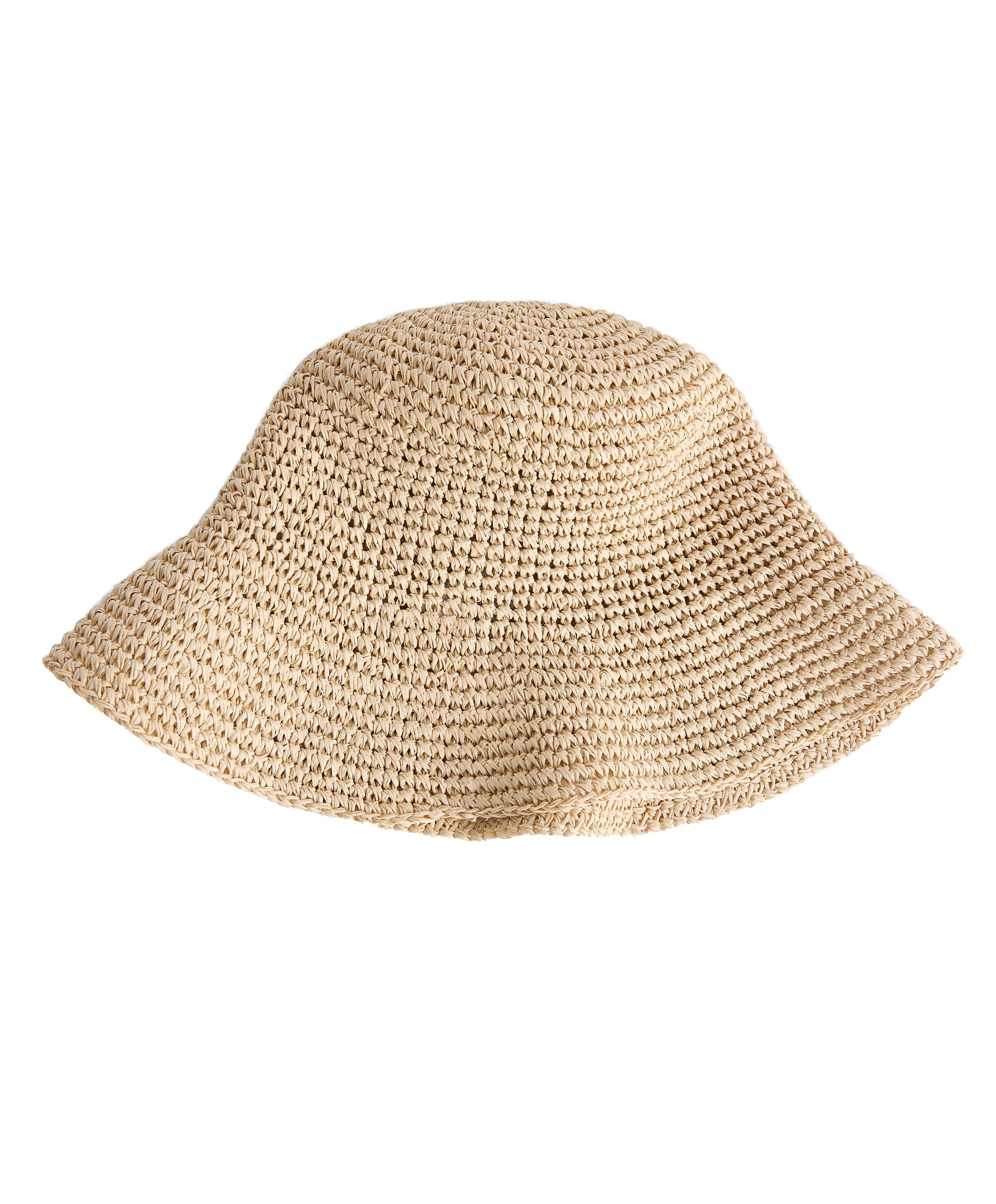 Raffia-effect bucket hat — NATURAL