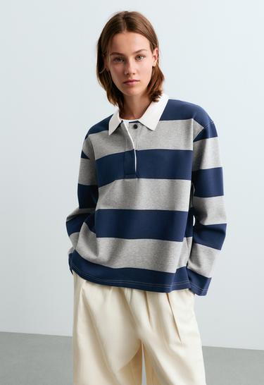 Striped jacquard cotton piqué polo shirt — DARK GREY 3