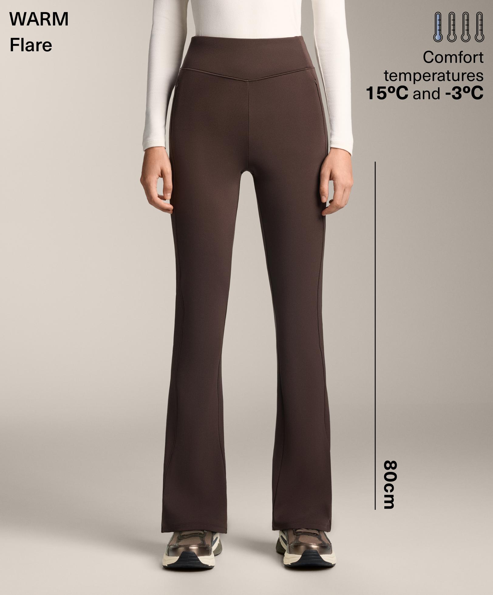 High rise warm flare trousers with pockets High rise warm flare trousers with pockets
