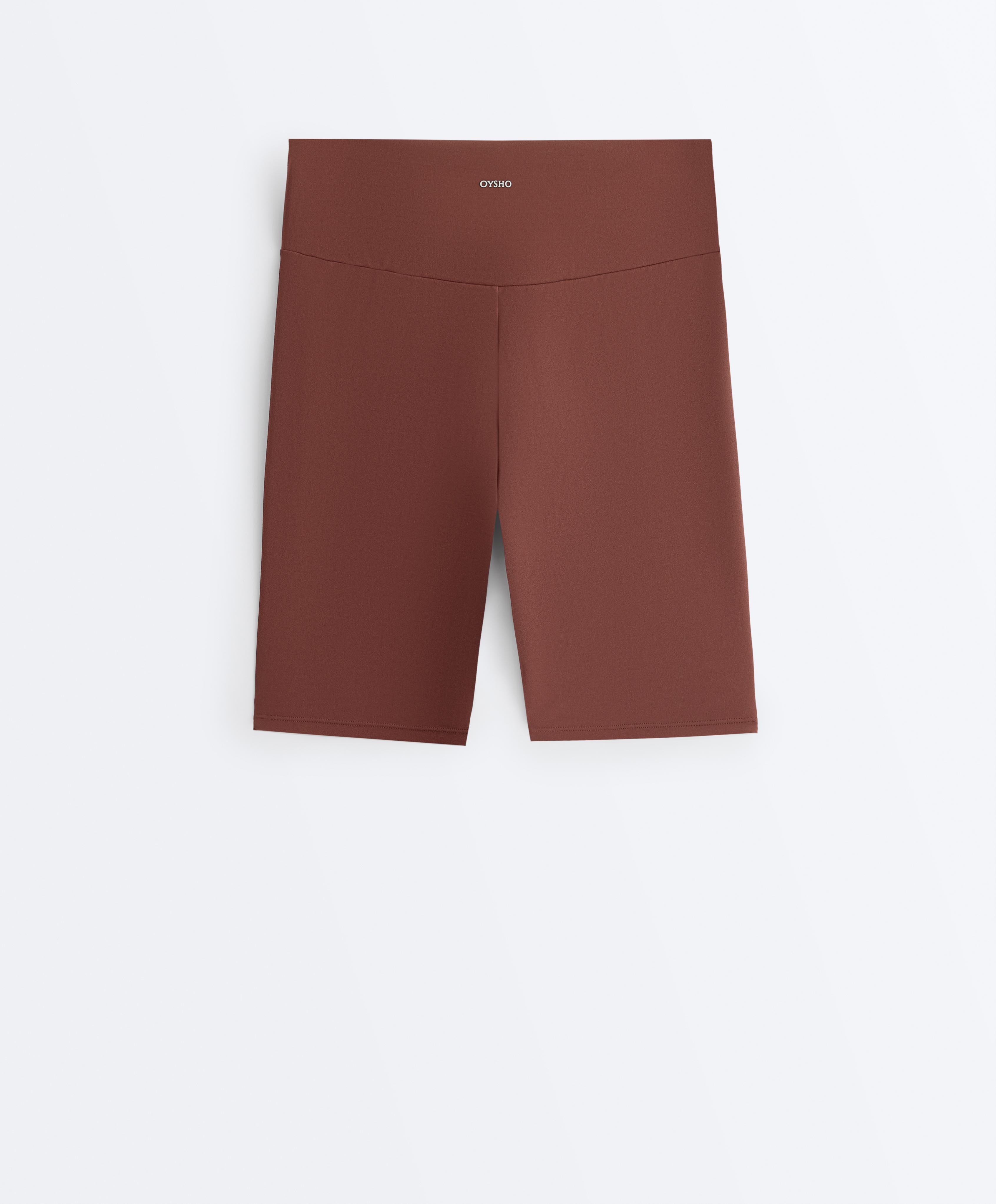 Comfortlux high-rise 20cm biker leggings — TERRACOTTA