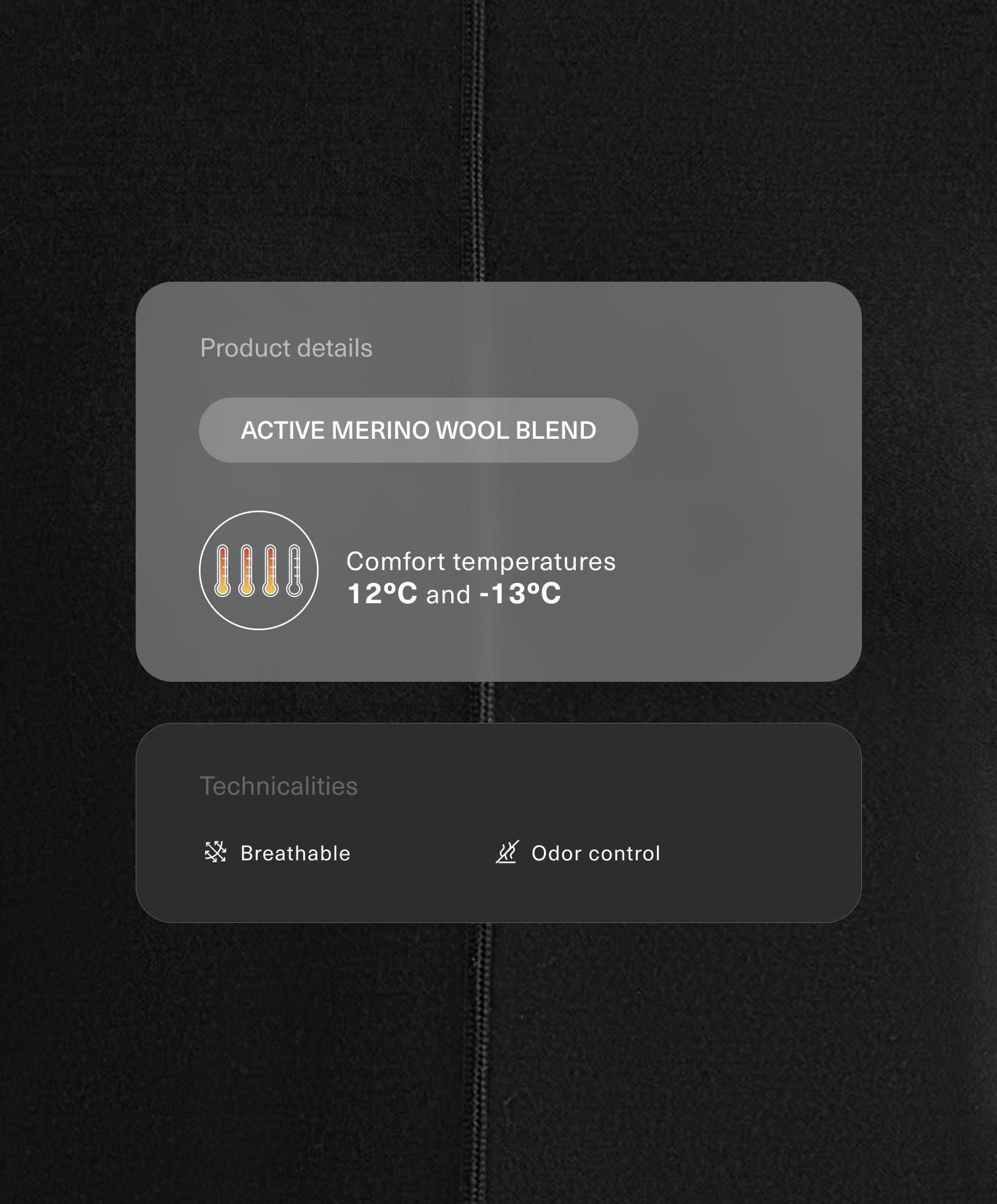 Thermische basislaag T-shirt merinowolmix