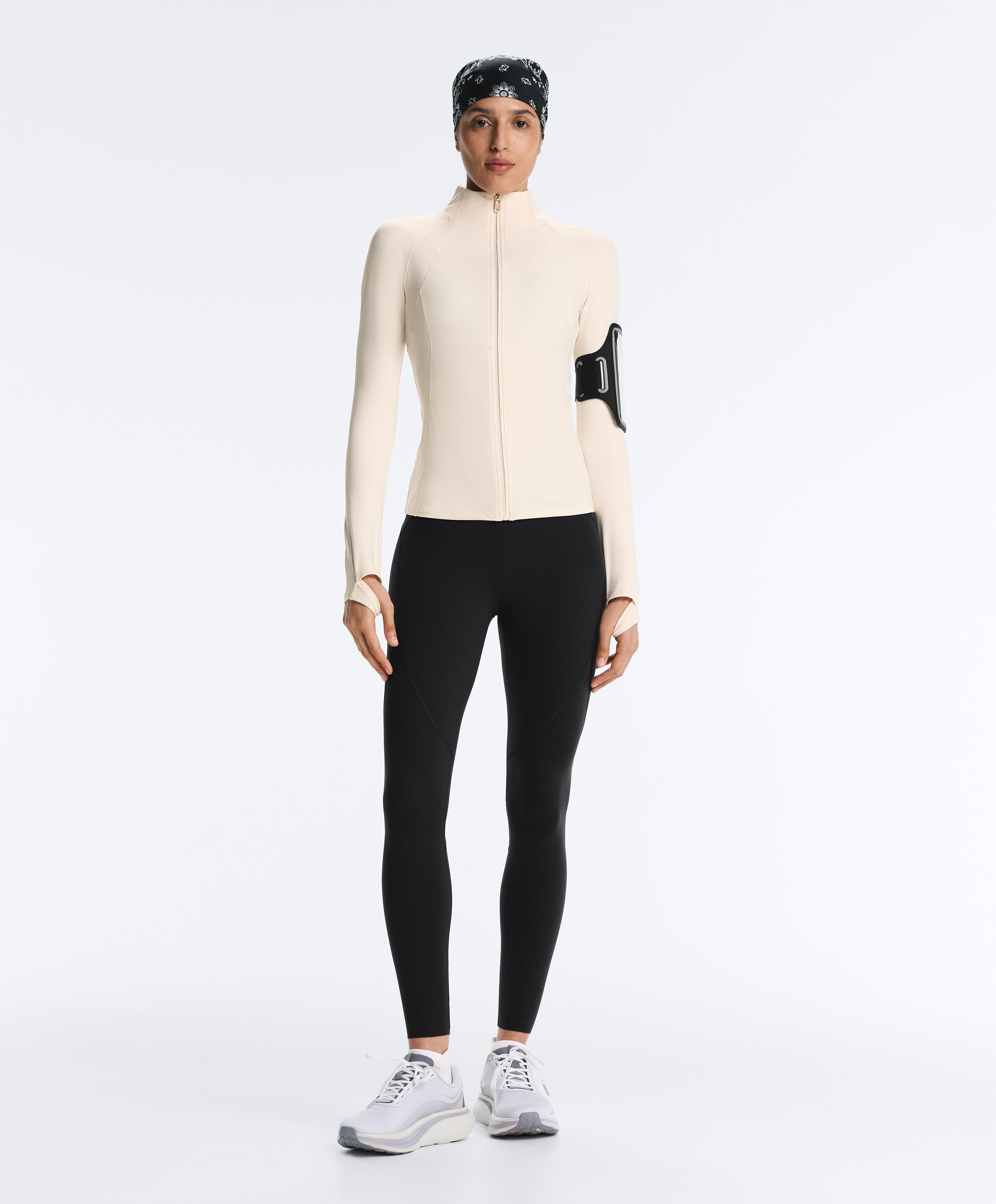 Light warm technical jacket with seams — PALE ECRU