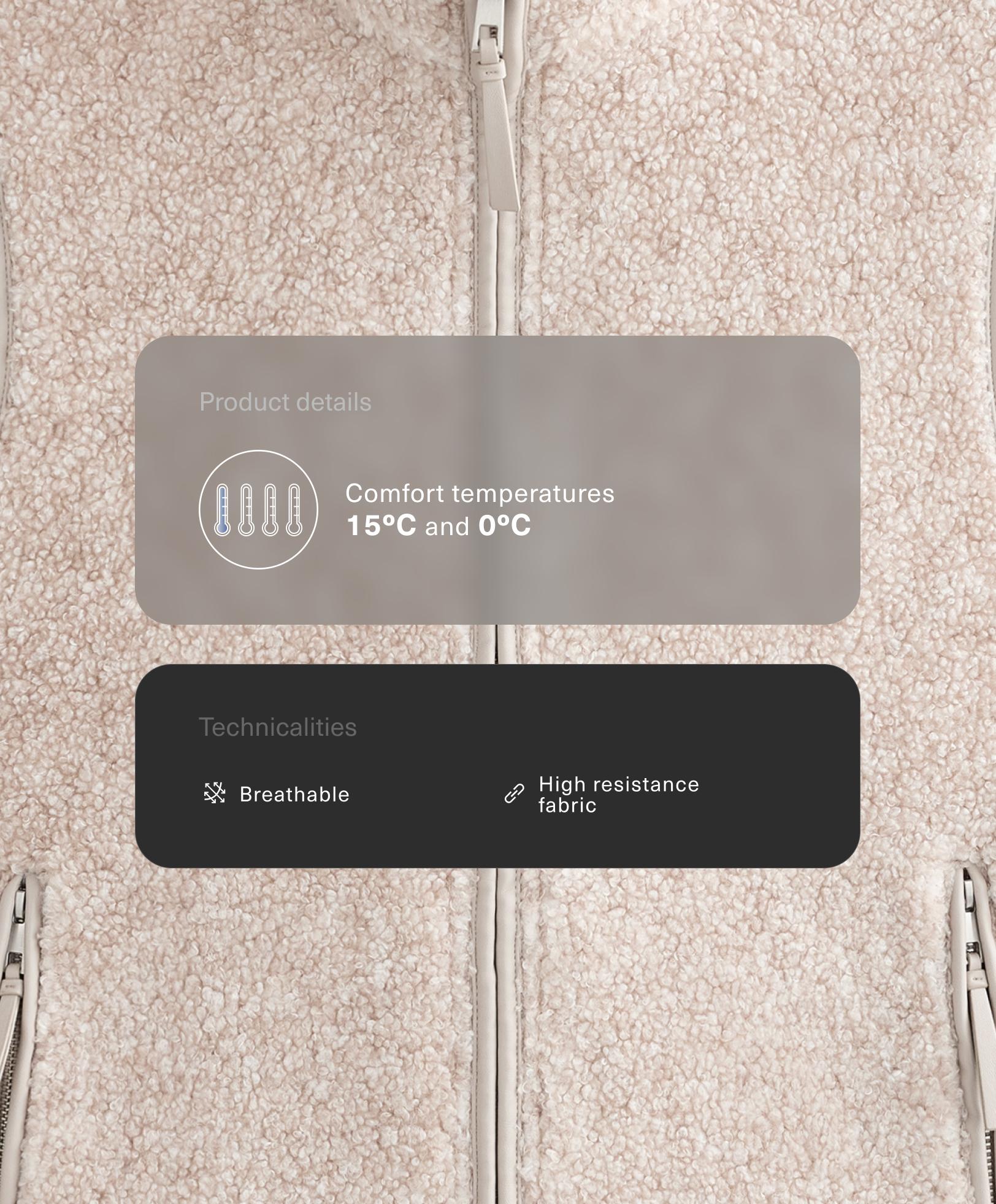 Basic faux-shearling zip-up gilet. - Sale