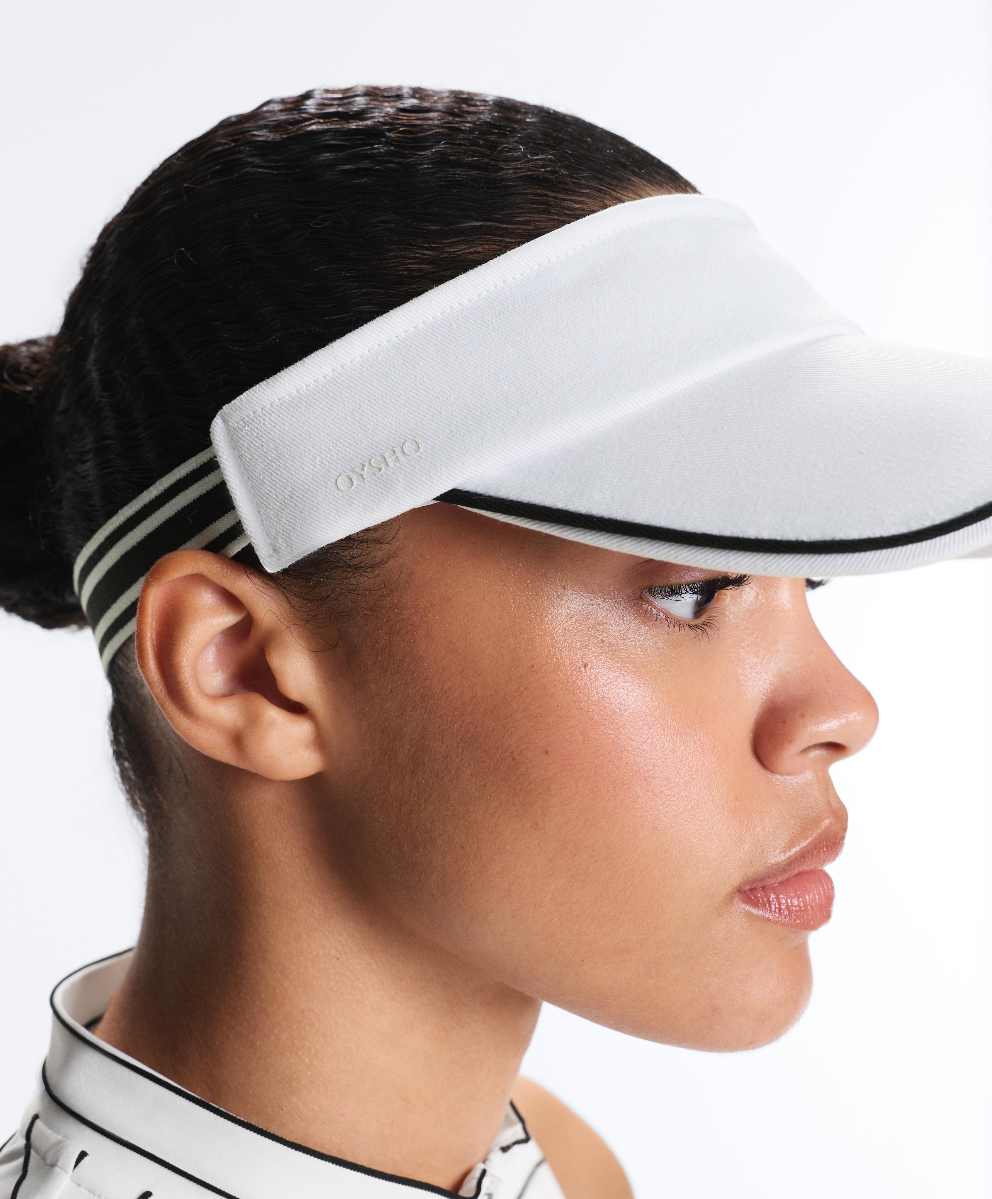 Sports piping visor — WHITE 