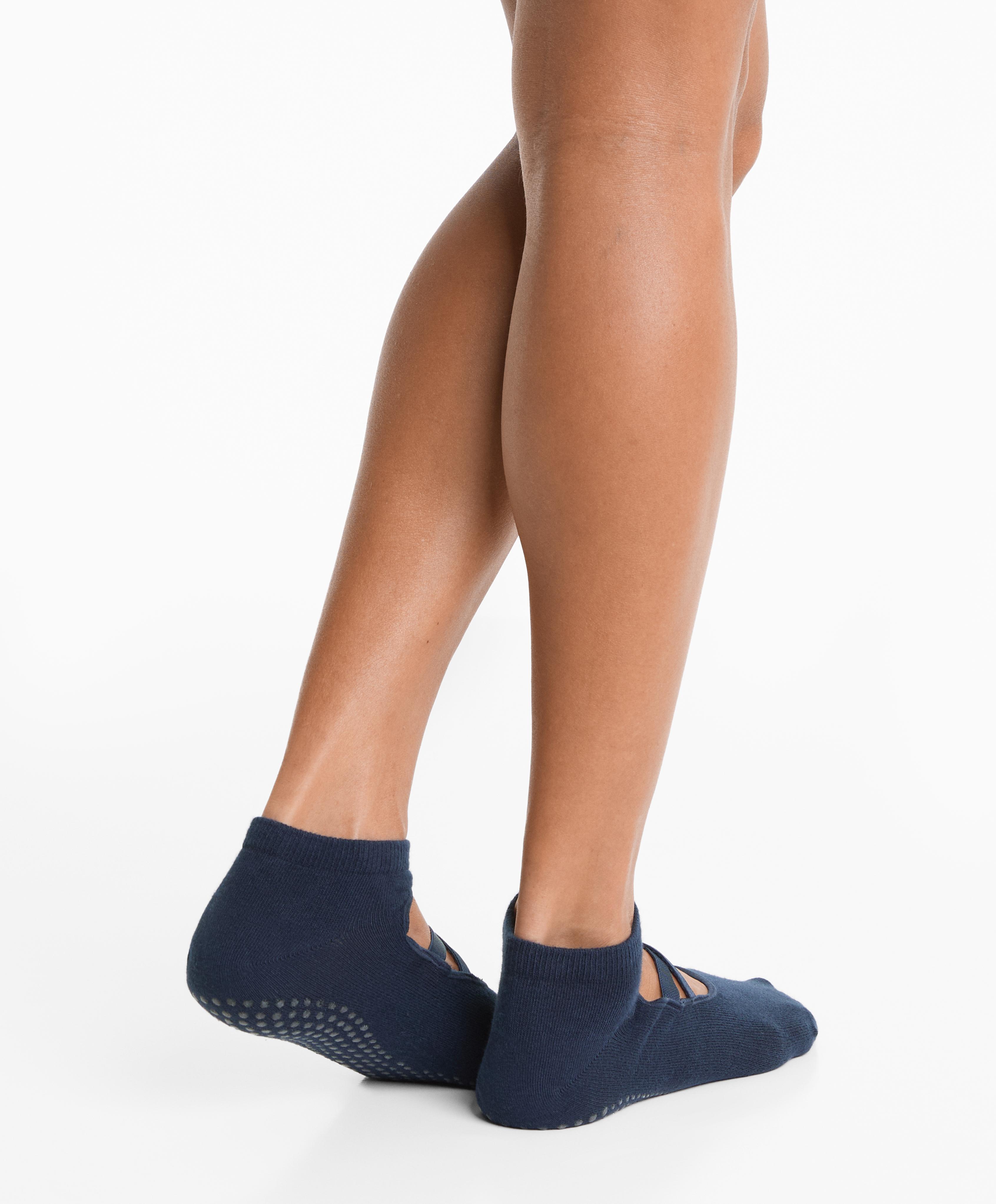 2 زوج جوارب يوغا وبيلاتس من القطن الممزوج بشرائط متقاطعة - تنزيلات