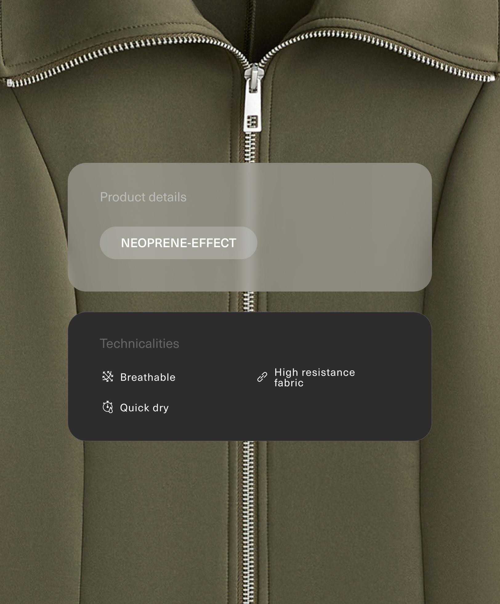 Chaqueta efecto neopreno doble cremallera - Rebajas