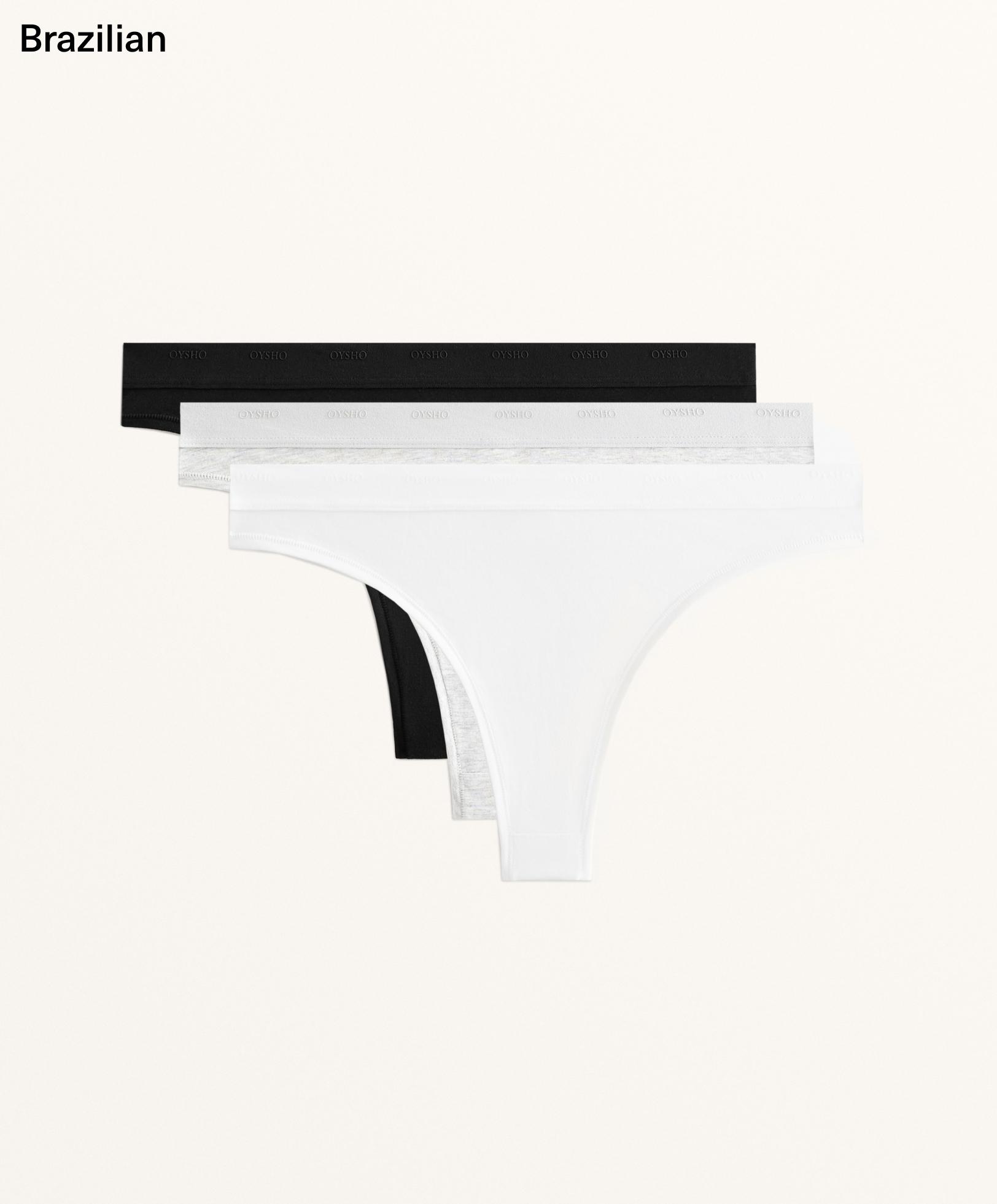 3 Brazilian briefs in a cotton blend with logo