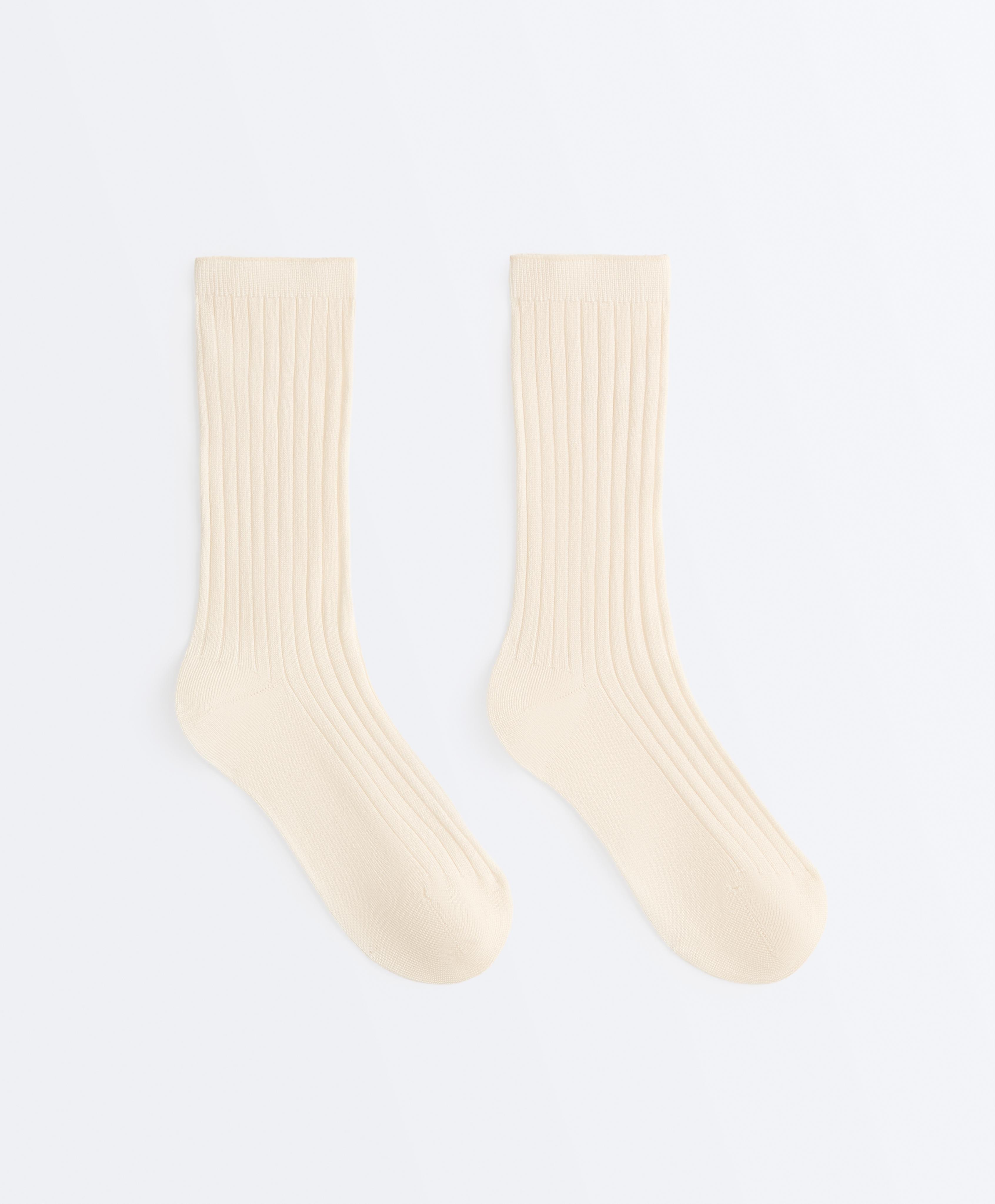 Calcetín classic rib mezcla seda