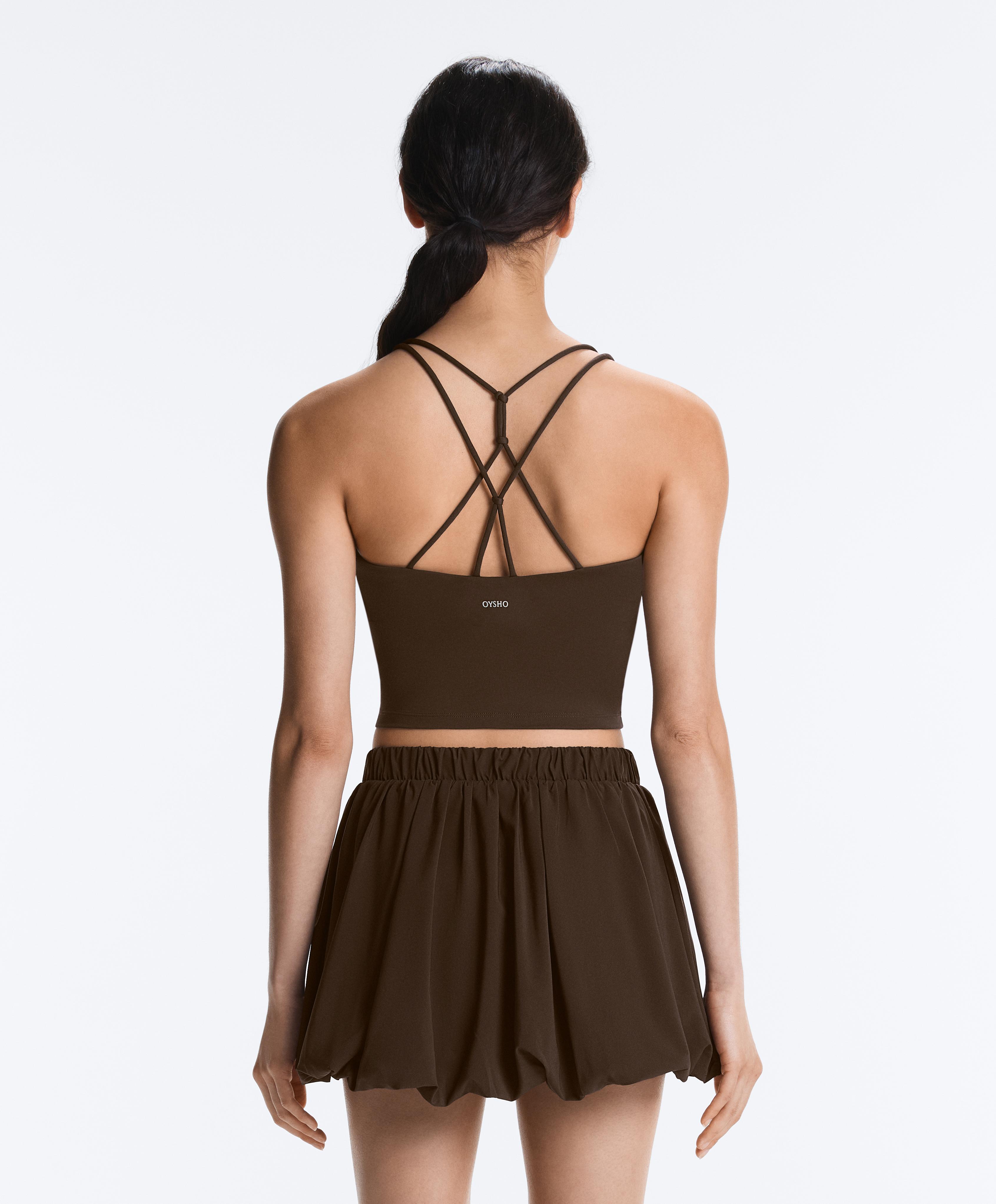 Comfortlux crossover strap tank top — DARK BROWN