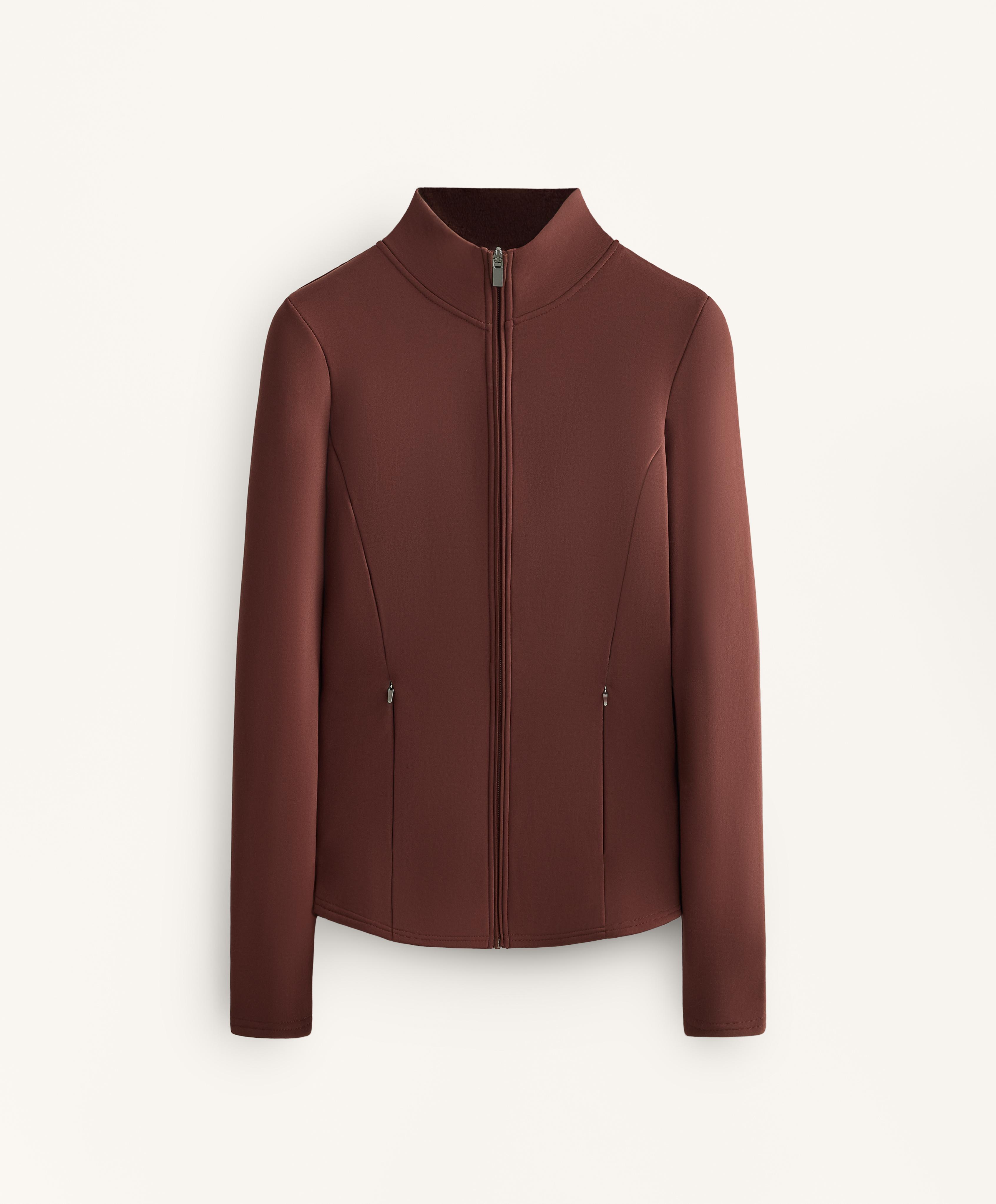Long super extra warm technical jacket — BURGUNDY