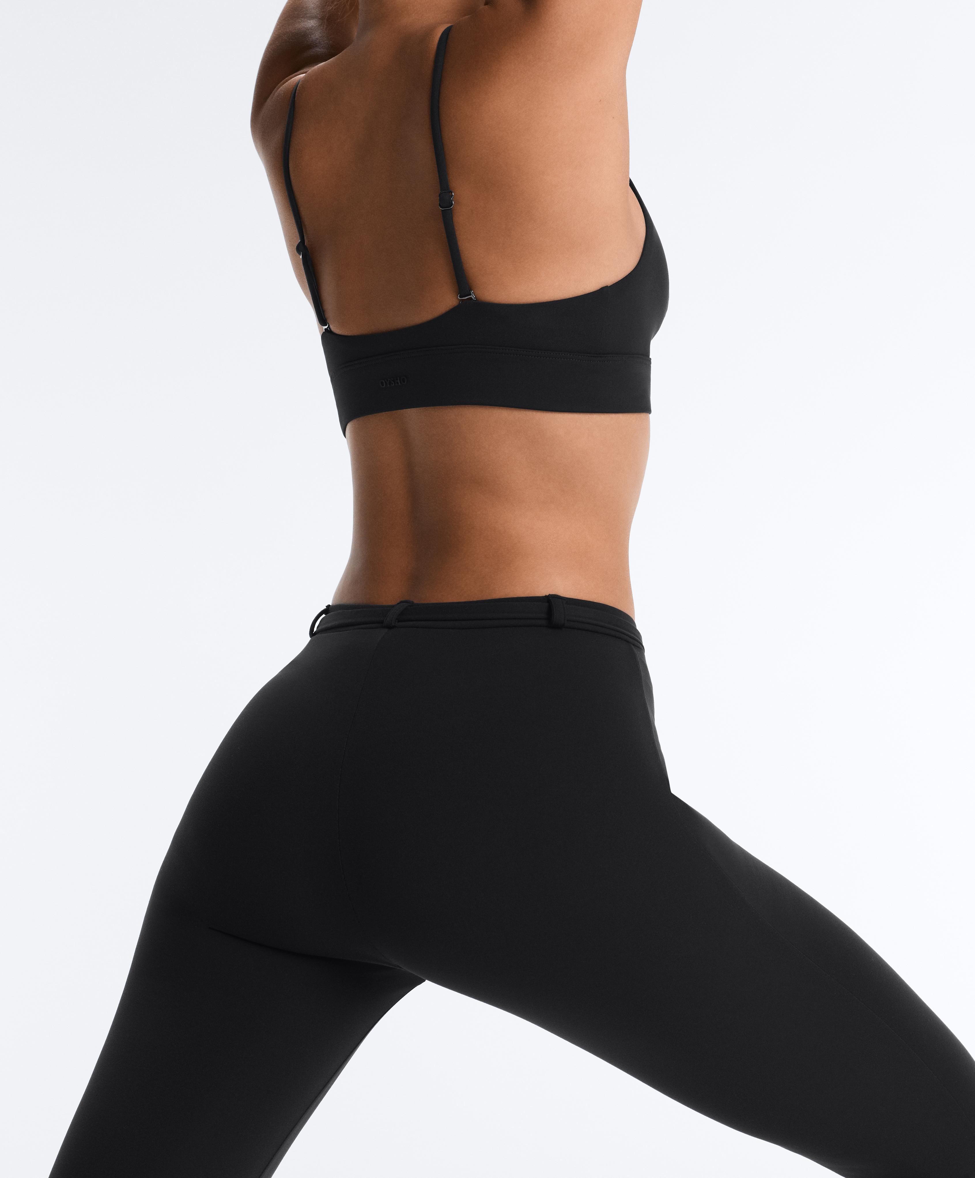 Comfortlux low-support triangle sports bra — BLACK