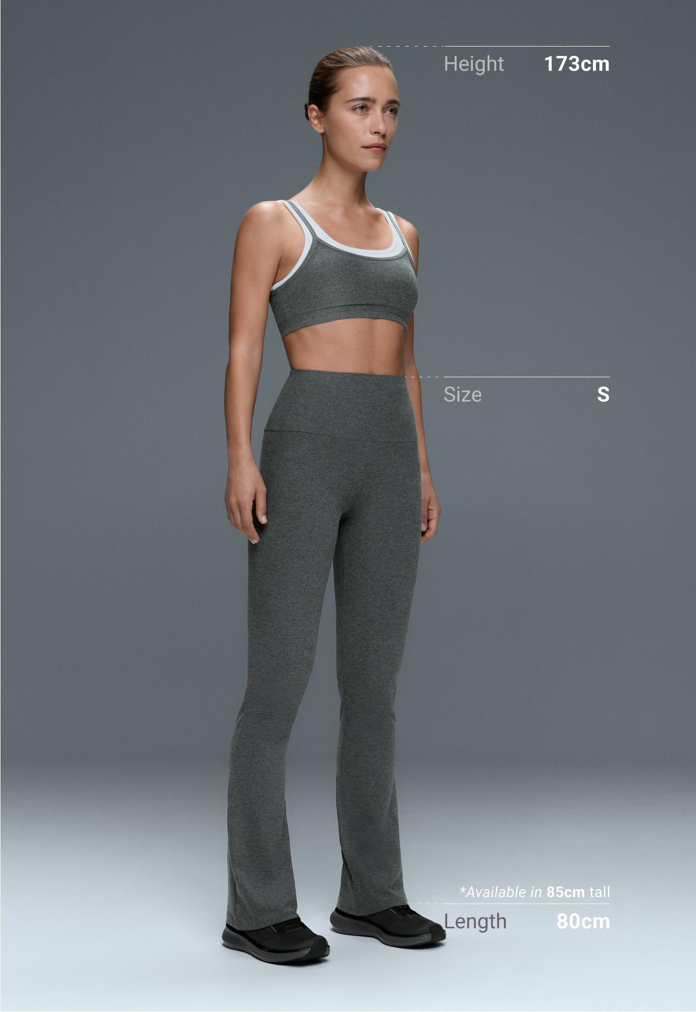 High-rise Comfortlux flare trousers - DARK GREY MELANGE