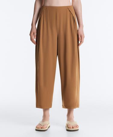 Light Touch high-rise long Barrel trousers — TOFFEE 1