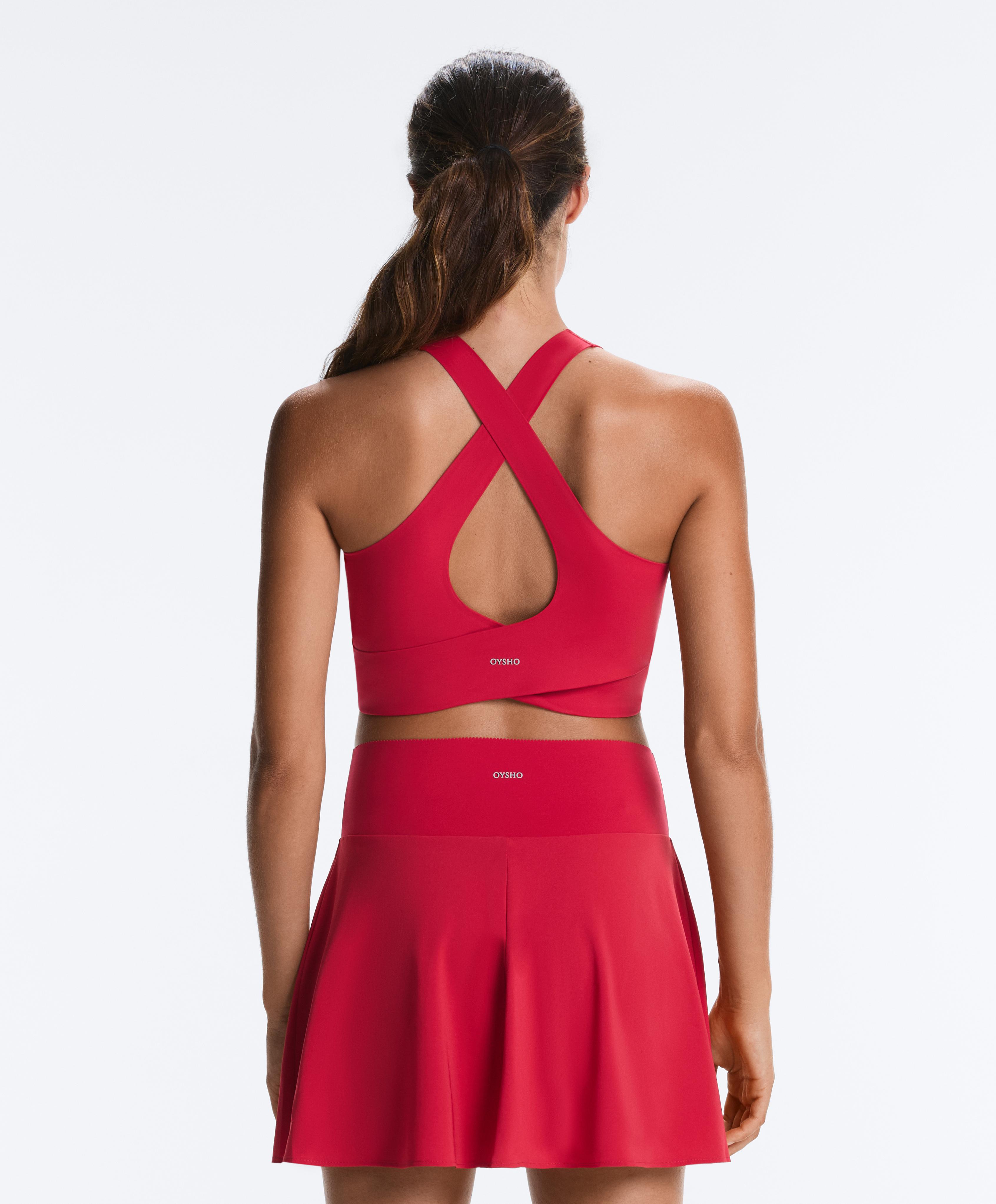 Light Touch crossover back tank top — RED