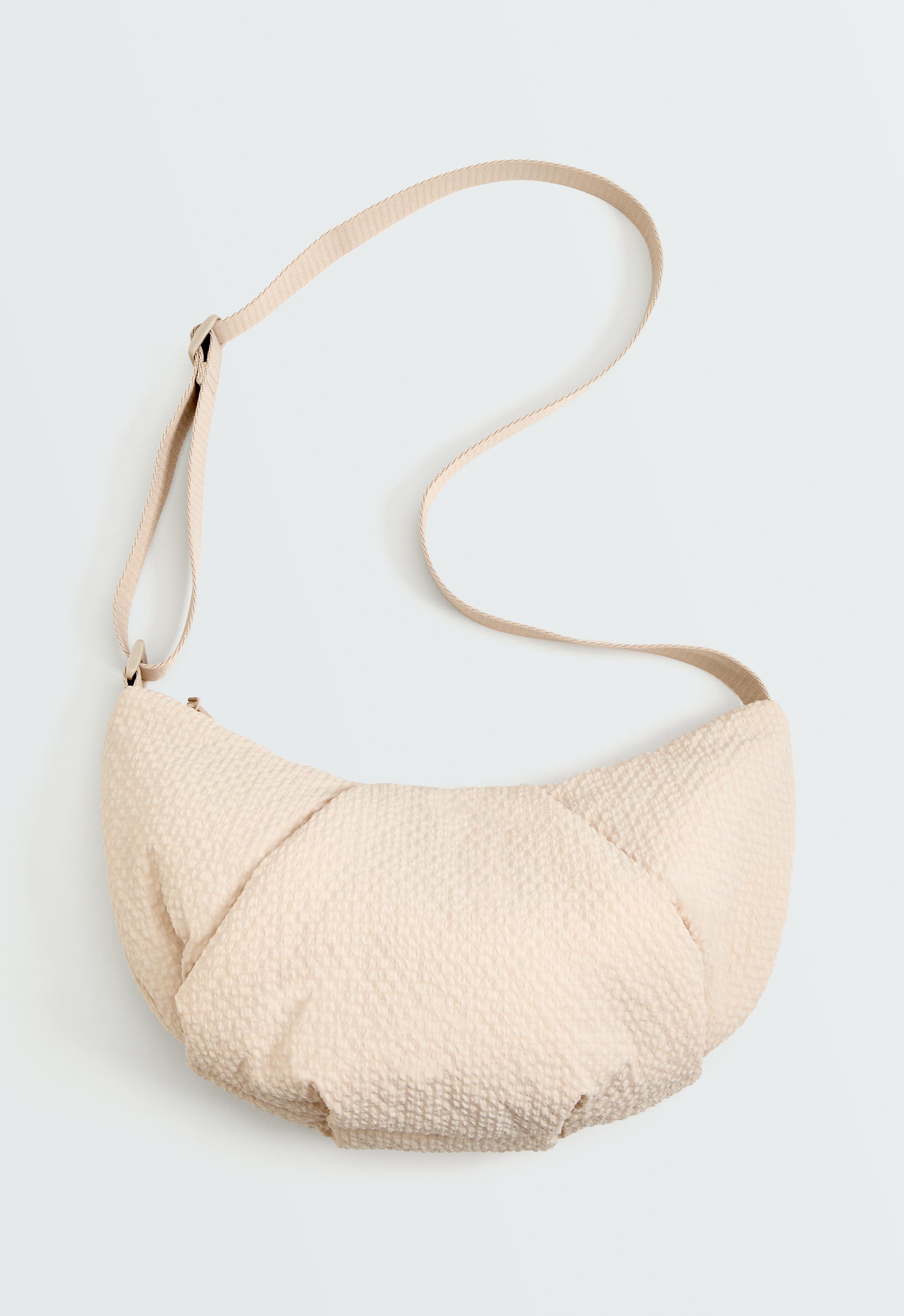 Textured quilted crossbody bag — ECRU