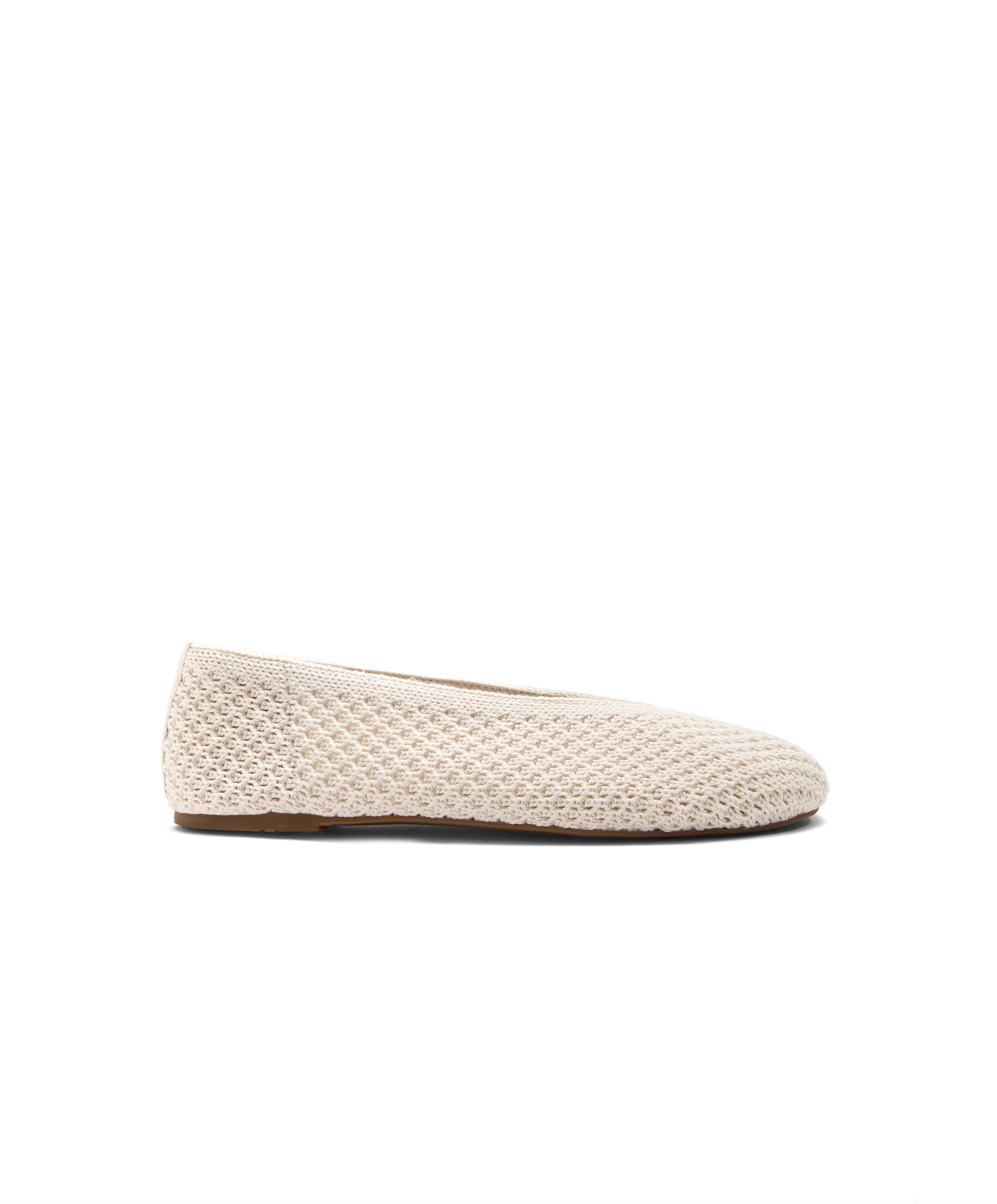 Crochet ballet flats — ECRU