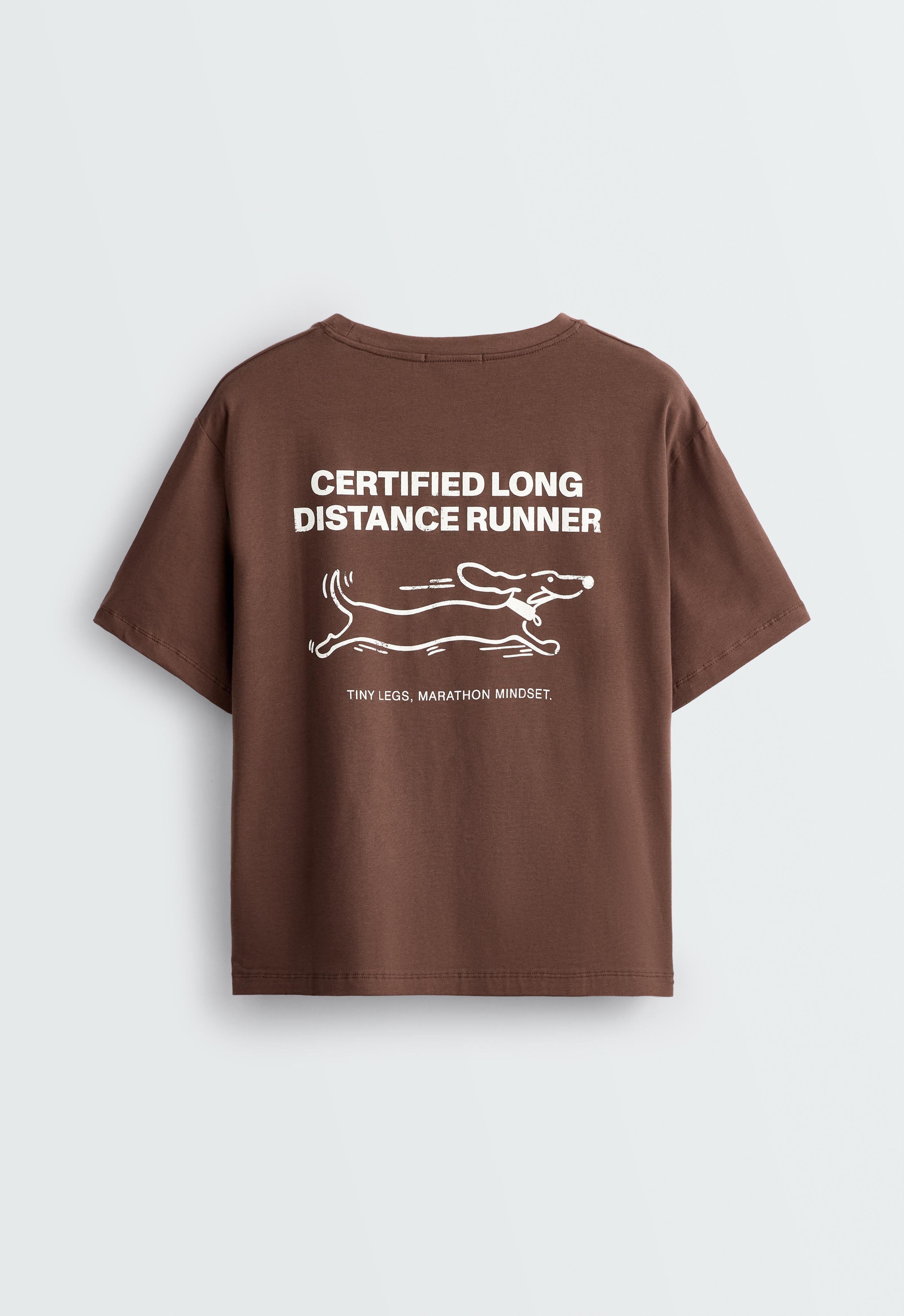 Boxy cotton blend short-sleeved T-shirt with print — COCOA