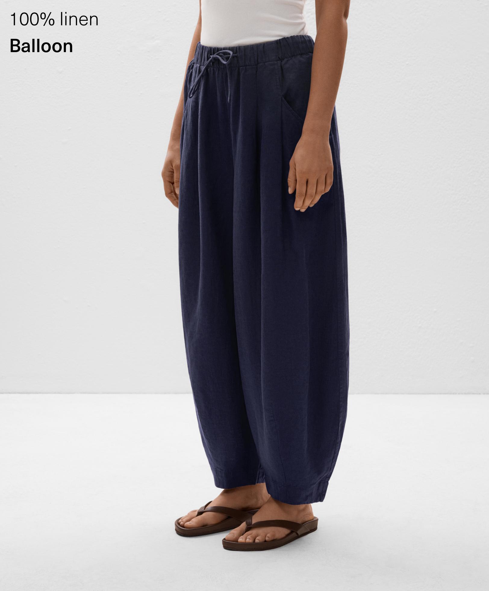 Pantaloni balloon 100% lino Pantaloni balloon 100% lino