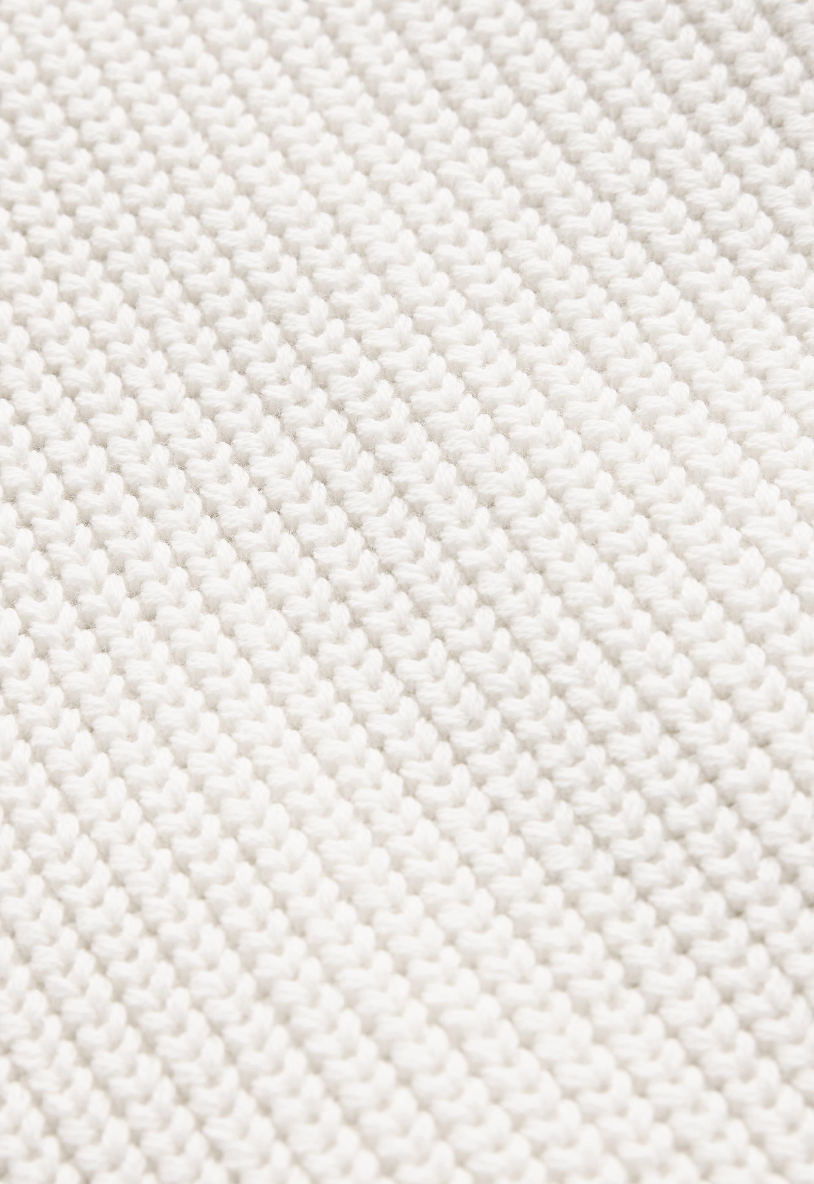 Contrast 100% cotton knit vest — PALE ECRU