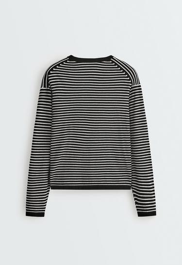 Fine striped knit jumper — BLACK 6