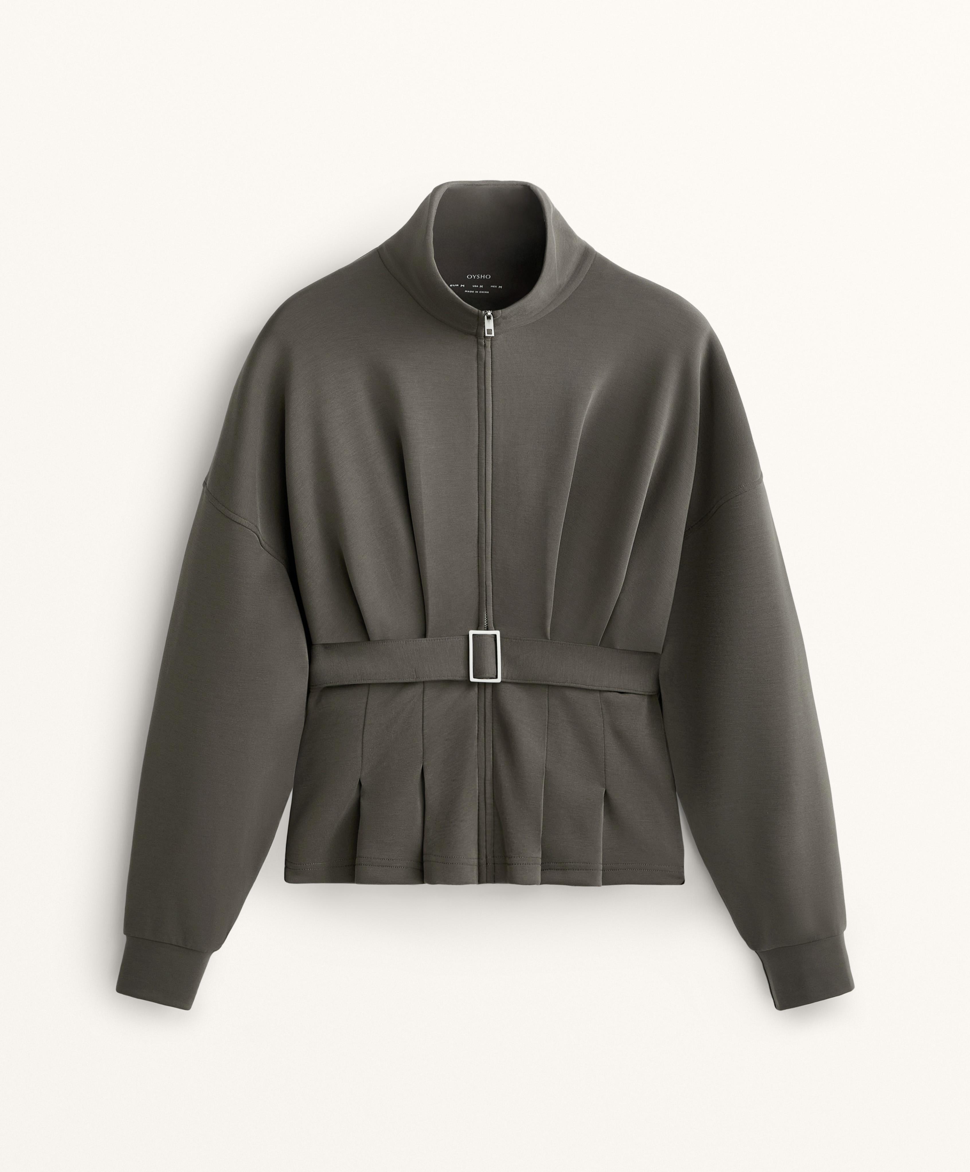 Chaqueta cinturón con modal tacto suave - Rebajas