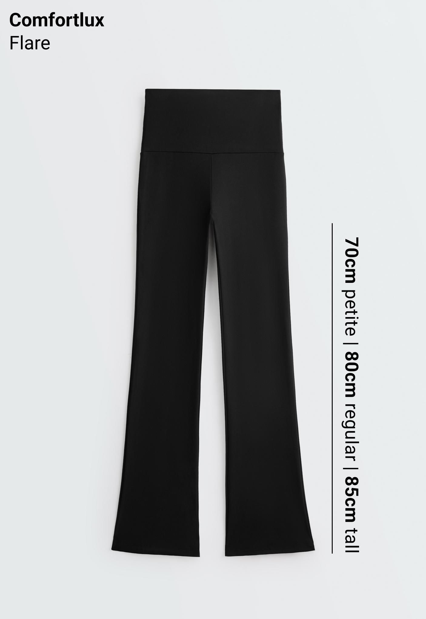 High-rise Comfortlux flare trousers — BLACK