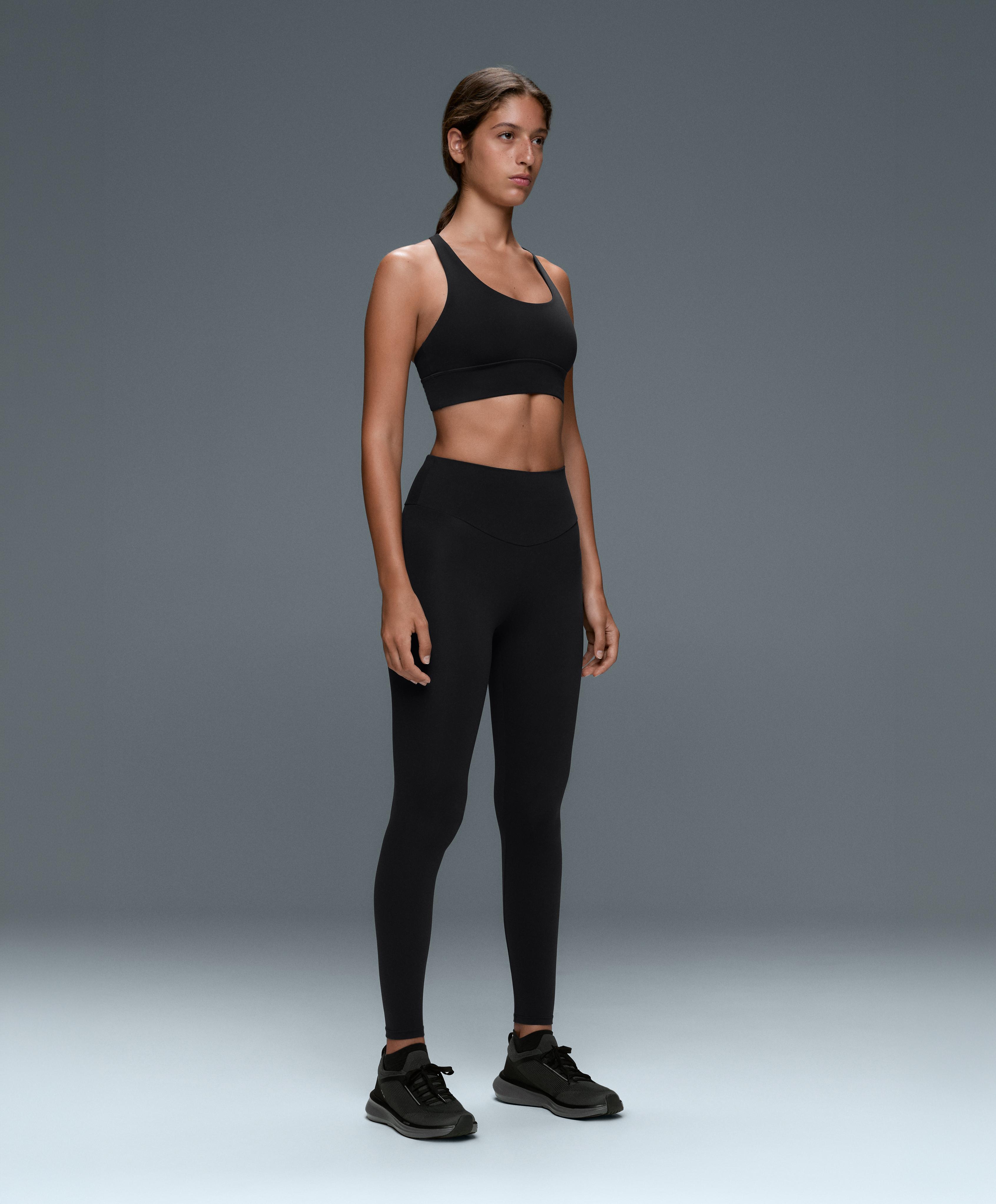 Medium-support Comfortlux sports bra with cups — BLACK