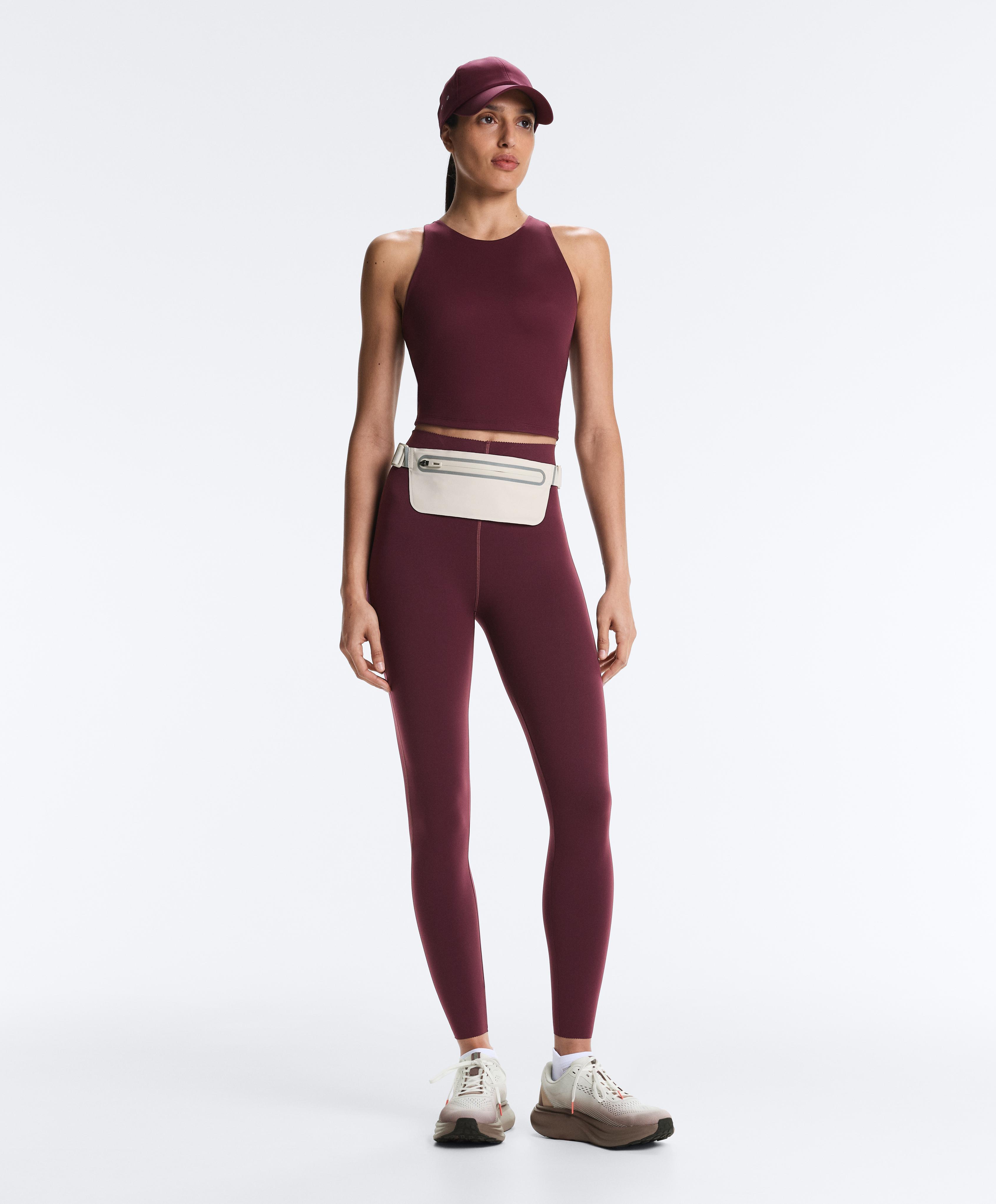 Extra Compressive Halter Tank Top — AUBERGINE