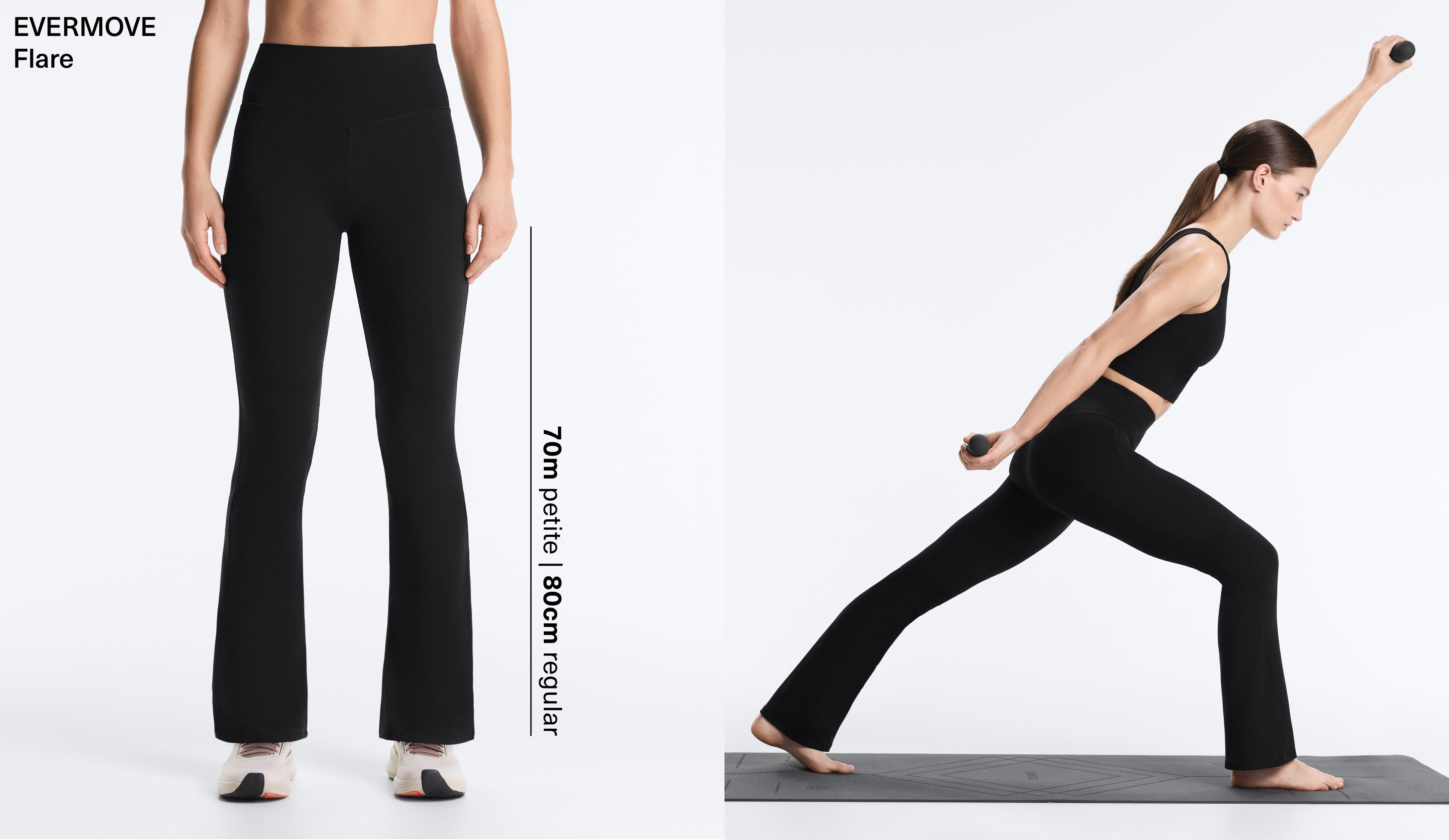 Evermove high rise flare trousers — BLACK