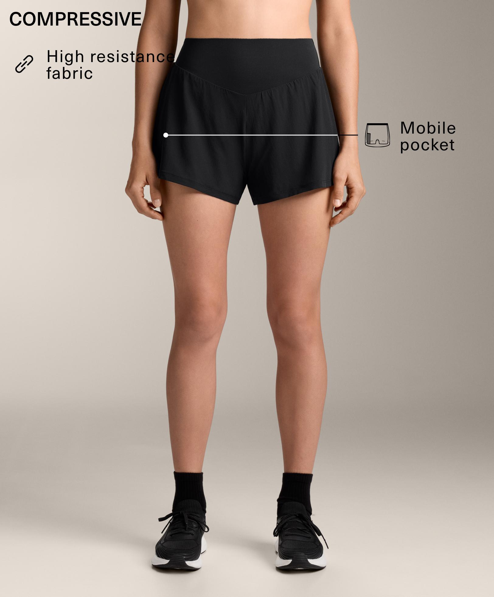 Compressive 10cm shorts with pocket
