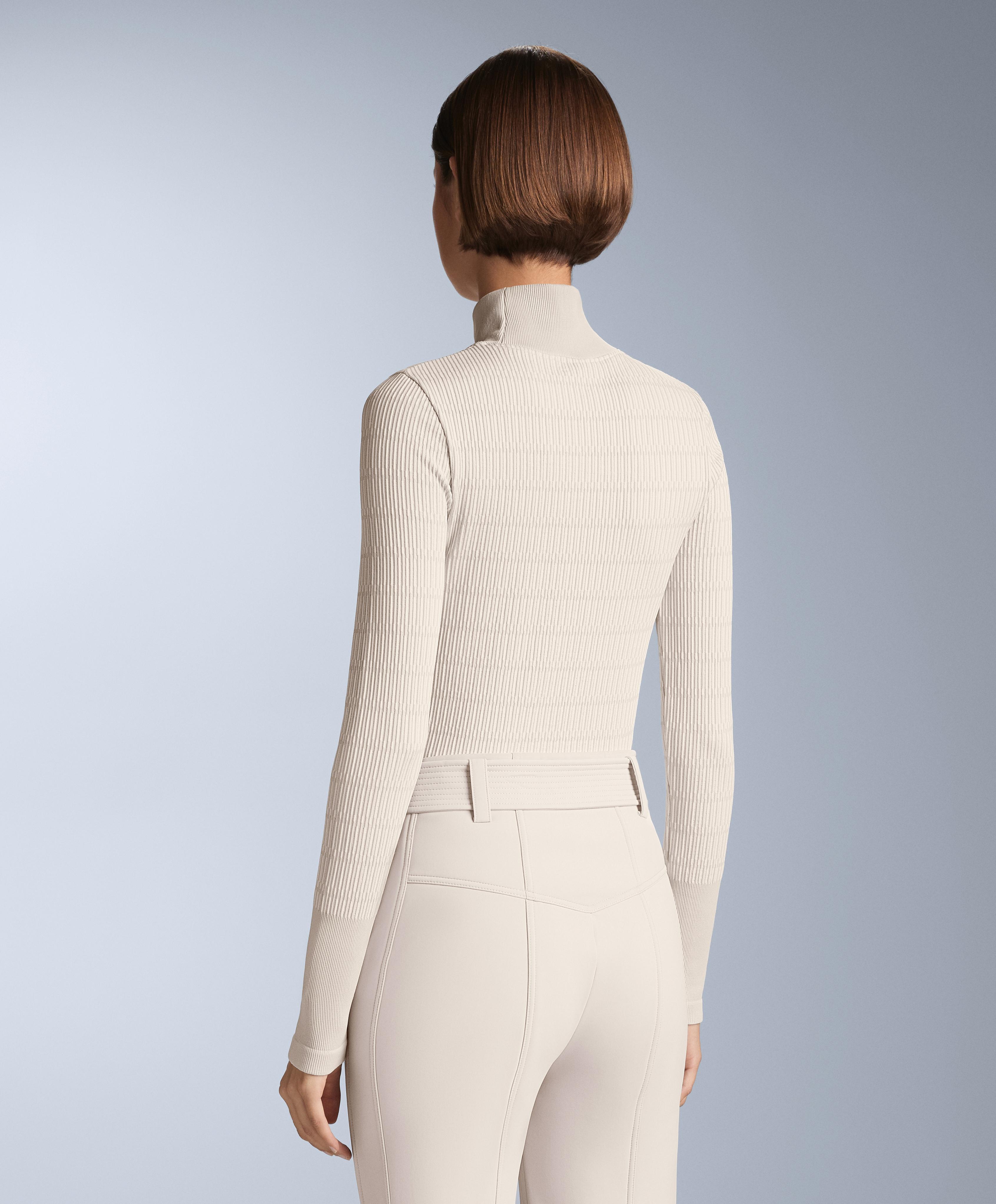 Geometric seamless thermal base layer T-shirt — PALE MINK